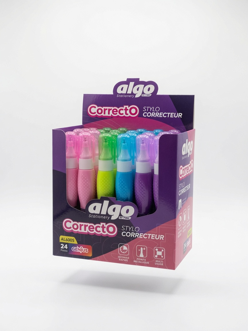 Stylo correcteur Algo Correcto couleurs – boîte de 24