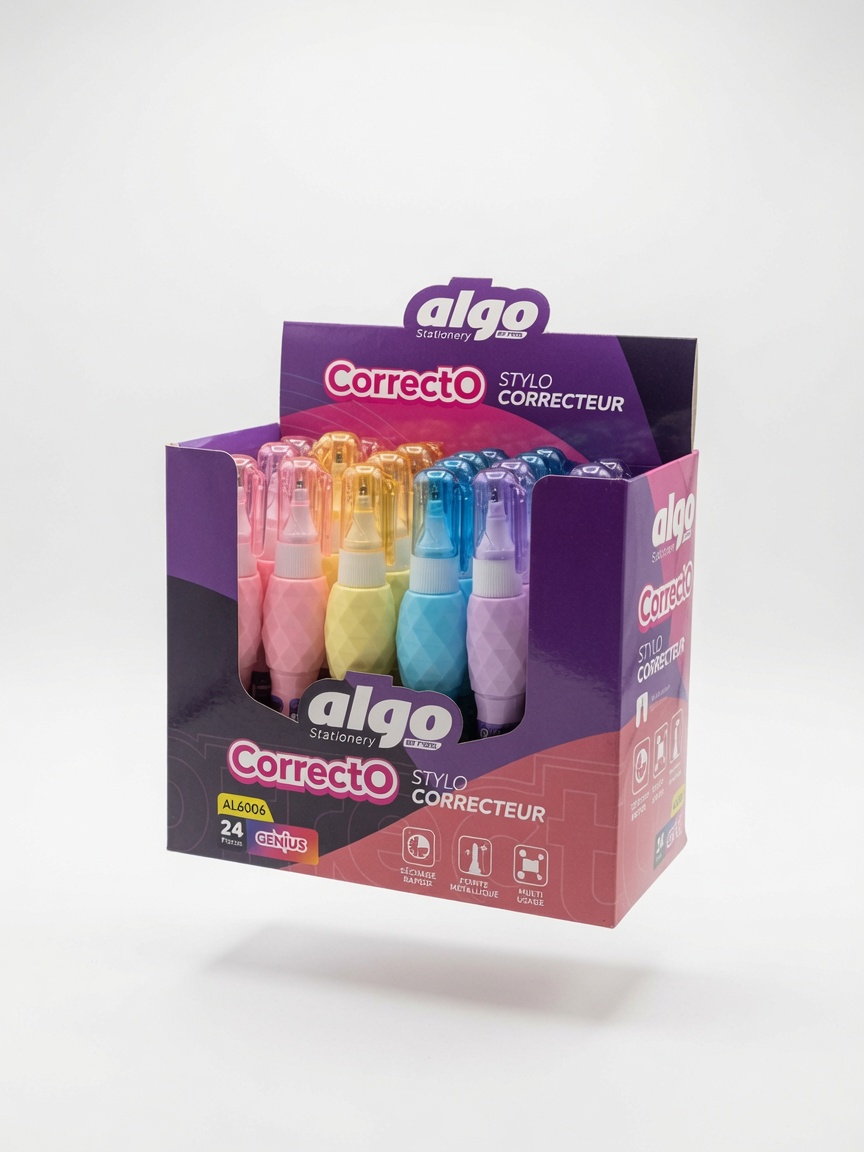 Stylo correcteur Algo Correcto couleurs – boîte de 24