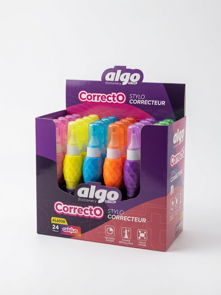 Stylo correcteur Algo Correcto couleurs – boîte de 24