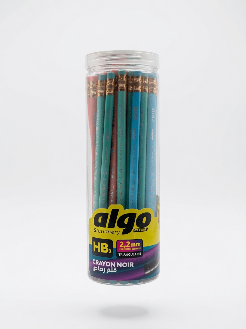 Crayons à Papier Crio HB Algo | Boîte de 48 Pièces Triangulaires