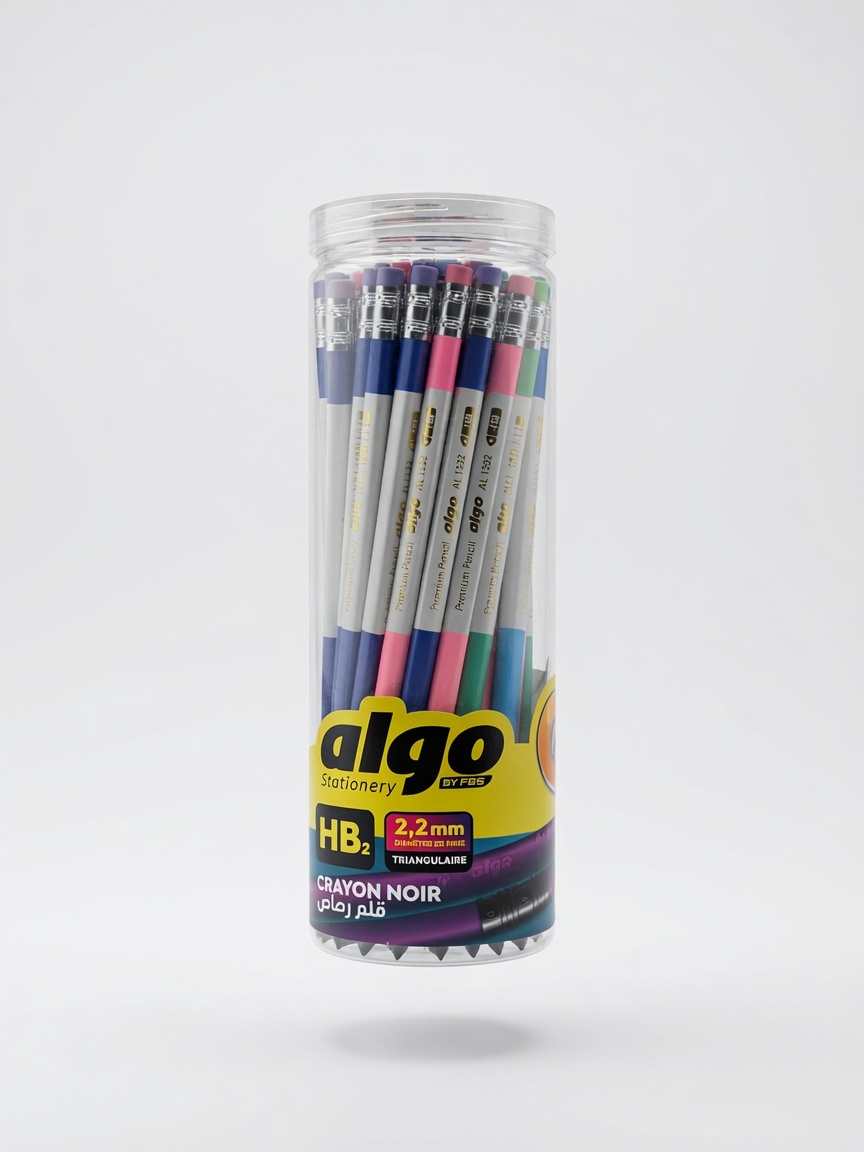 Crayons à Papier Premium HB Algo | Boîte de 48 Pièces Triangulaires