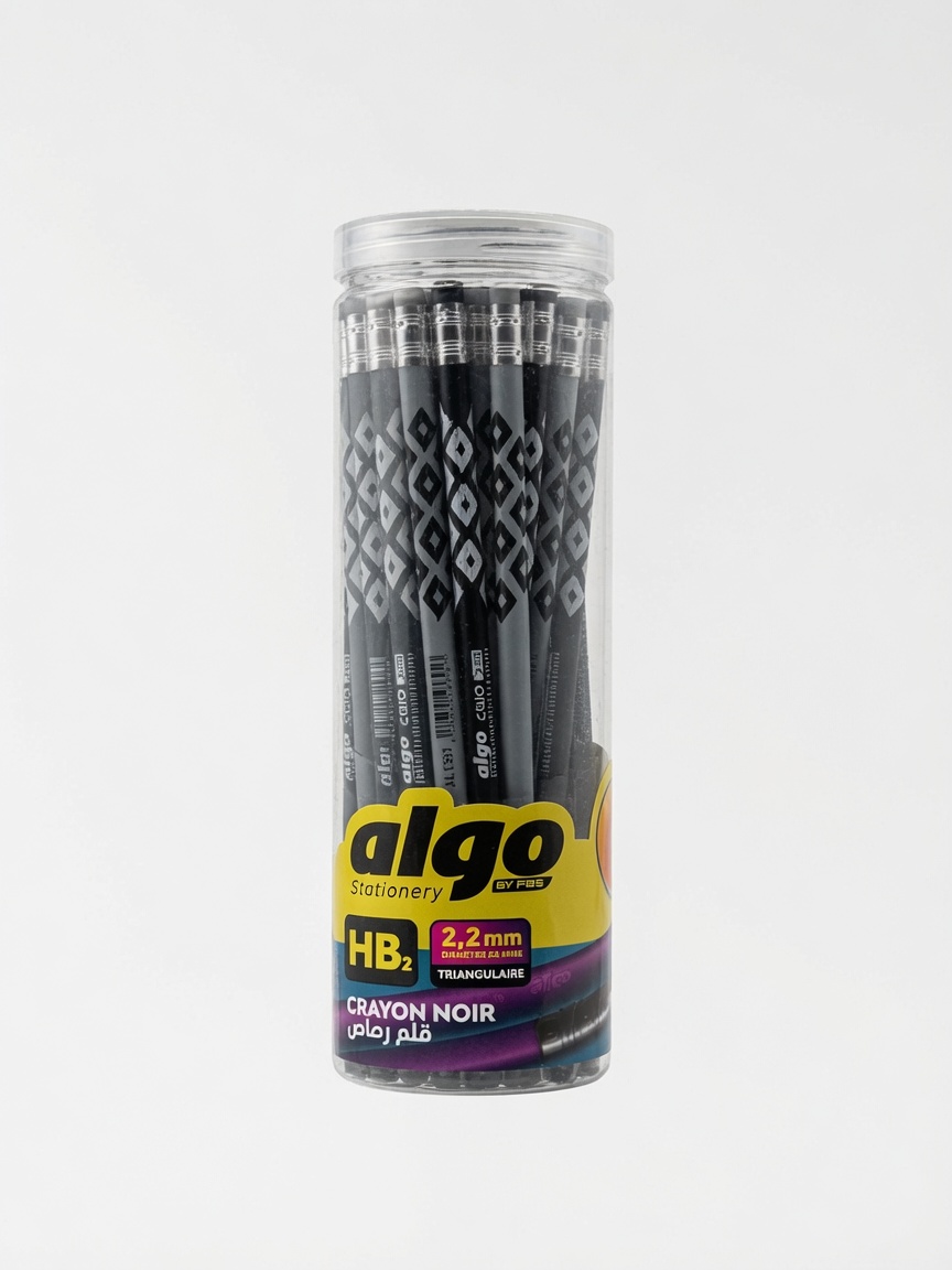 Crayons à Papier Crio Motif Géométrique HB Algo | Boîte de 48 Pièces Triangulaires