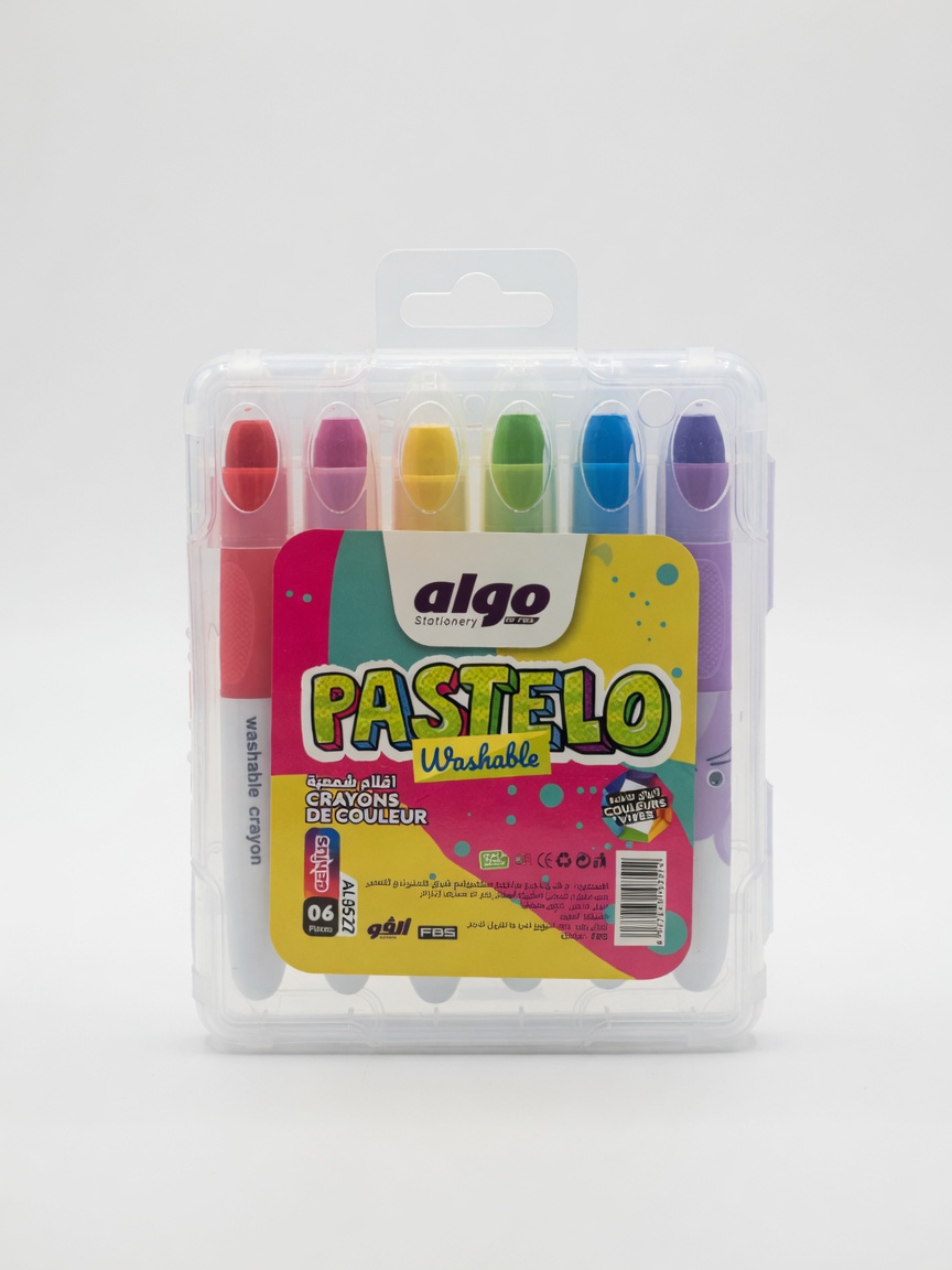 Crayons de Couleur Pastelo Washable Algo 6 Pièces | Crayons de Cire