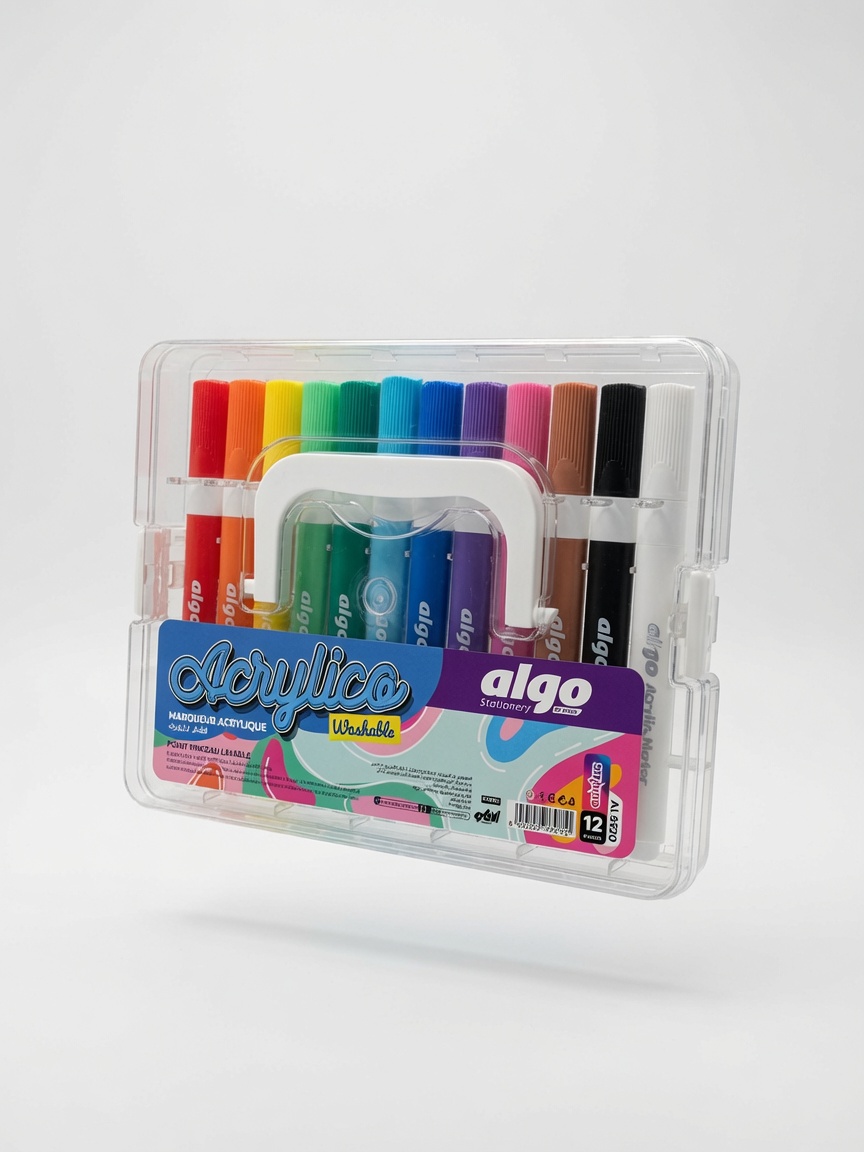 Marqueurs Acryliques Acrylico Washable Algo | Boîte de 12 Pièces