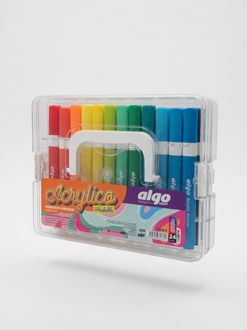 Marqueurs Acryliques Acrylico Washable Algo | Boîte de 24 Pièces