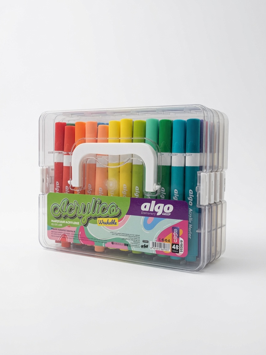 Marqueurs Acryliques Acrylico Washable Algo | Boîte de 48 Pièces