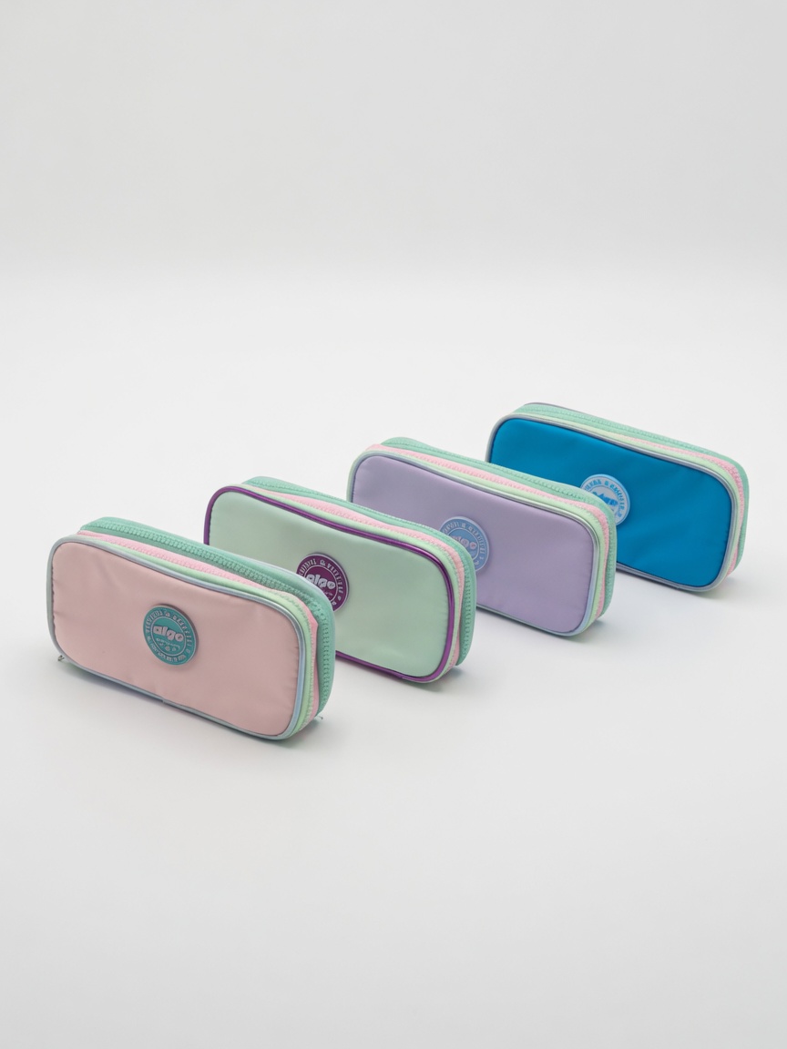 Trousse Scolaire Pastel Algo | Trousse à Crayons Double Compartiment pour l'École