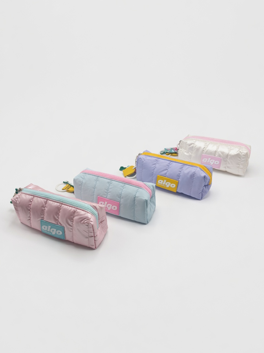 Trousse Scolaire Matelassée Pastel Algo | Trousse à Crayons Style Doudoune Fille