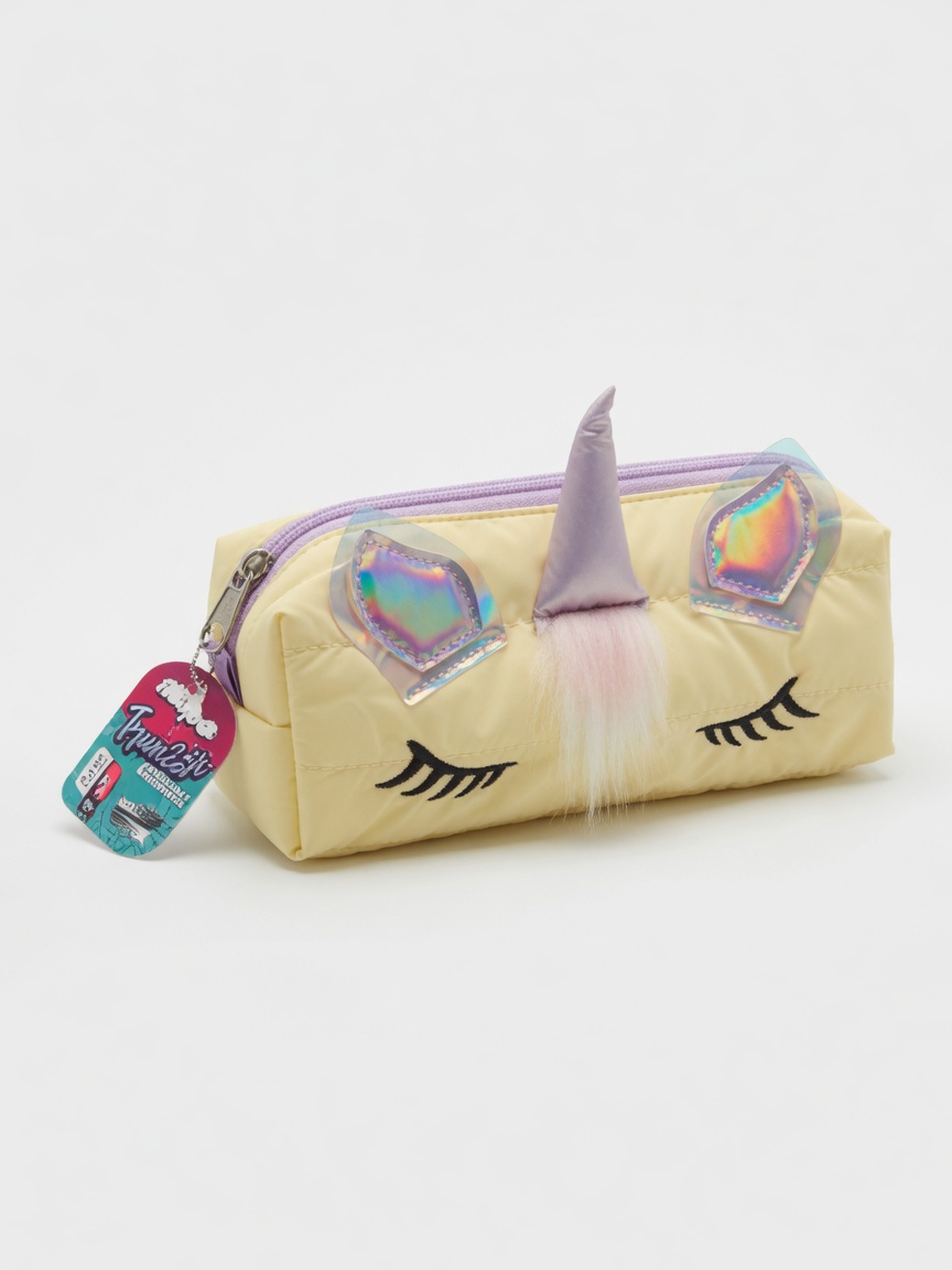 Trousse Scolaire Licorne Algo | Trousse Féerique en Peluche et Satin
