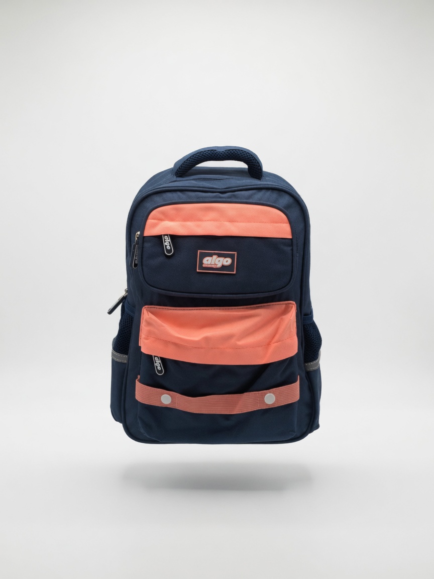 Sac à Dos Scolaire Multi-poches Algo | Cartable Ergonomique Bicolore Tendance