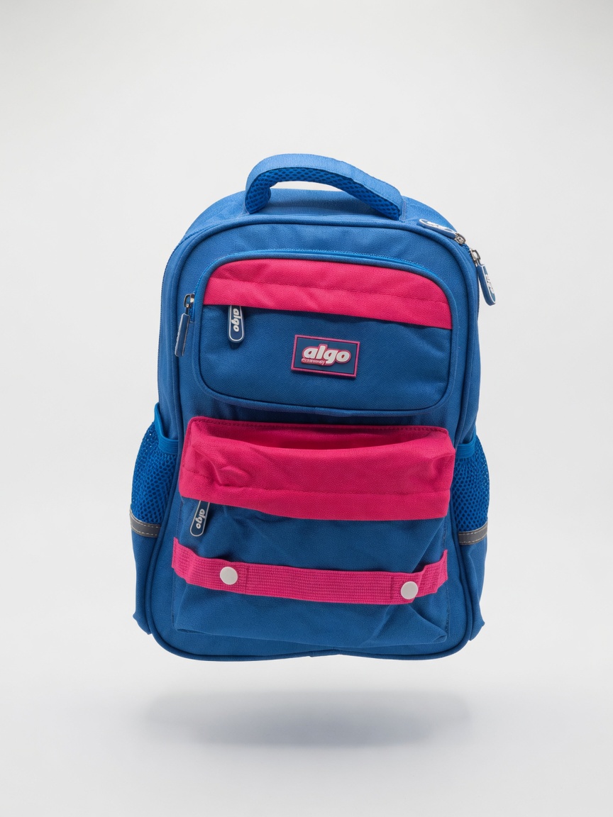 Sac à Dos Scolaire Multi-poches Algo | Cartable Ergonomique Bicolore Tendance