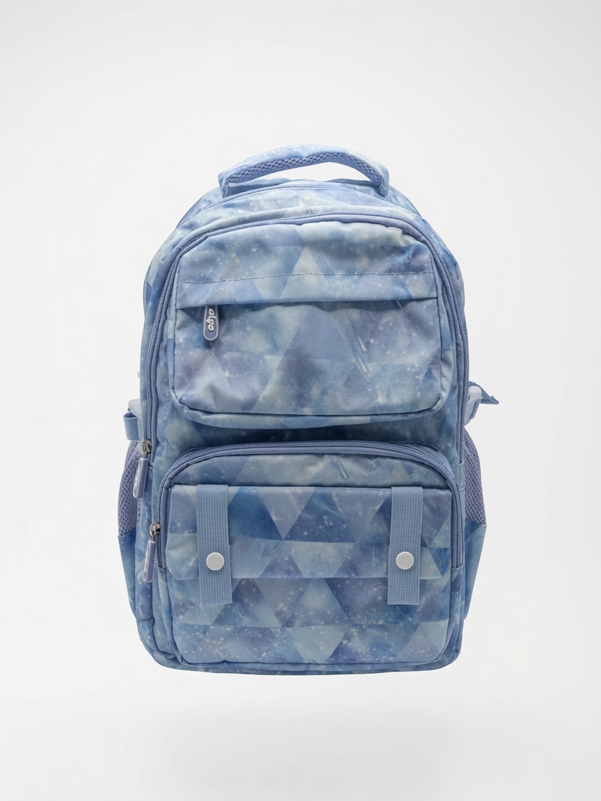 Sac à Dos Scolaire Géométrique Algo | Cartable Imprimé Galaxie et Triangles