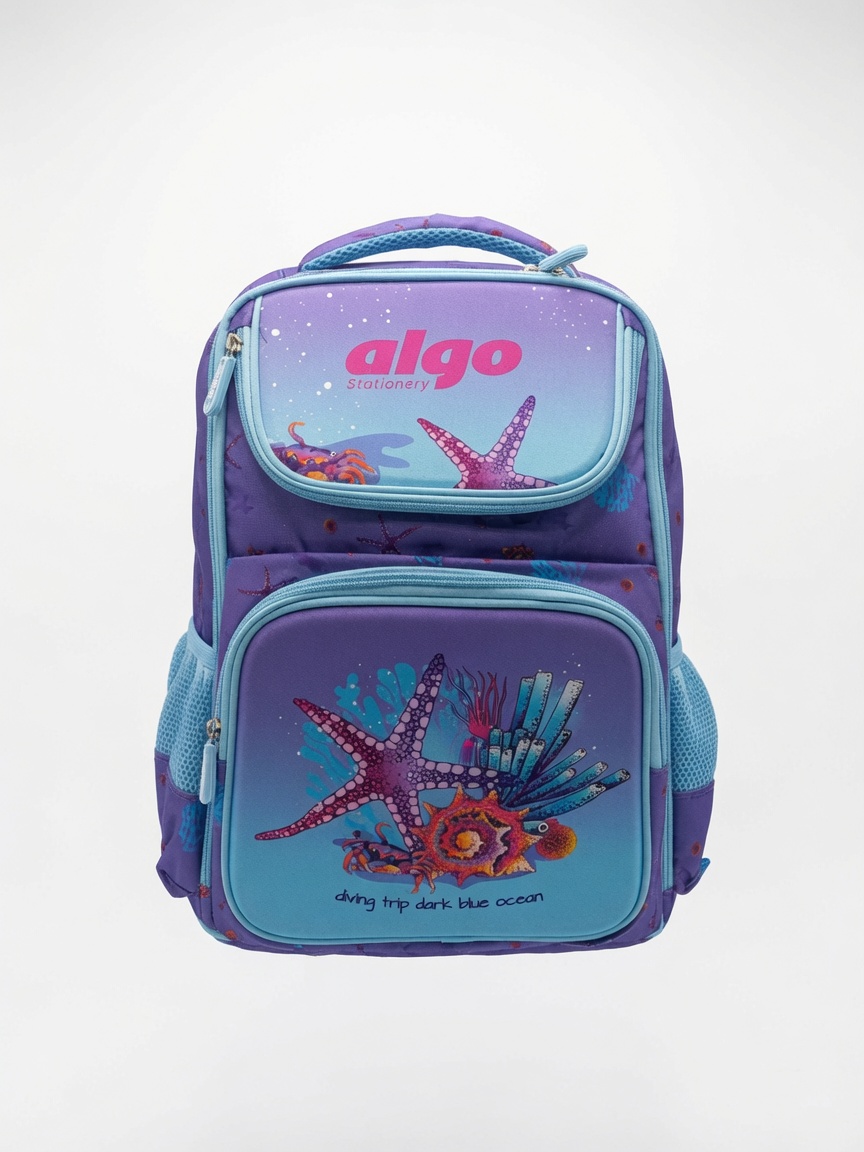 Sac à Dos Scolaire Imprimé Algo Stationery | Cartable Ergonomique à Thèmes Tendances