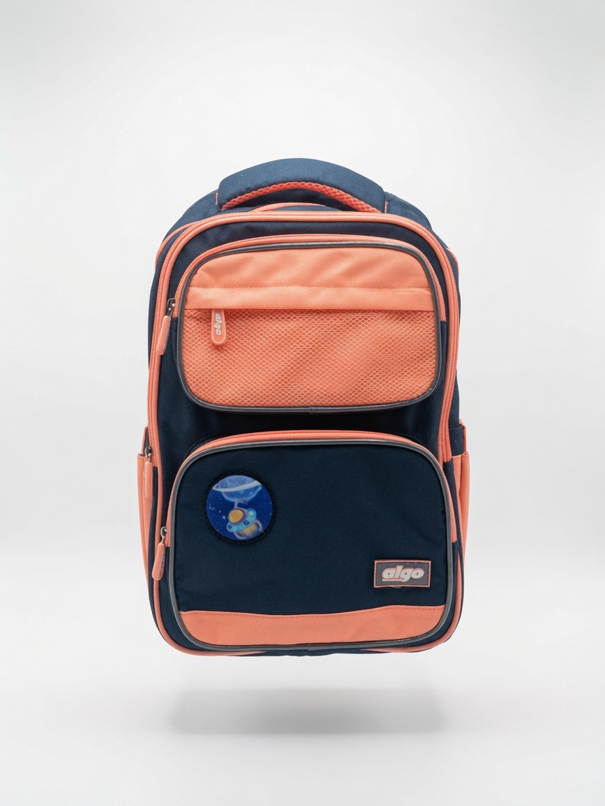 Sac à Dos Scolaire avec Écusson Algo | Cartable Ergonomique Double Compartiment