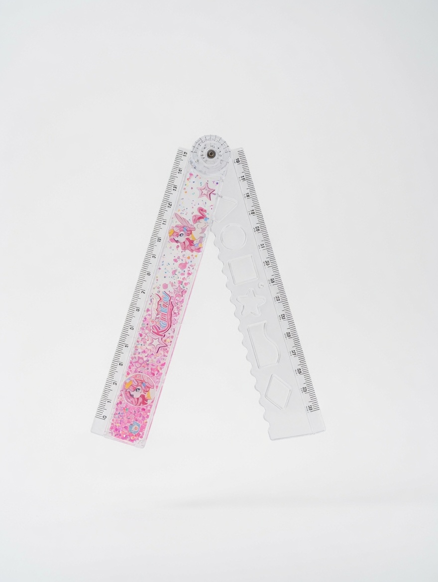 Règle Extensible 30 cm Magique à Paillettes | Règle Scolaire avec Pochoirs