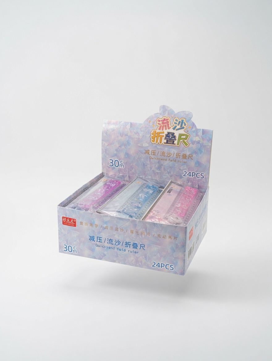 Règle Extensible 30 cm Magique à Paillettes | Règle Scolaire avec Pochoirs