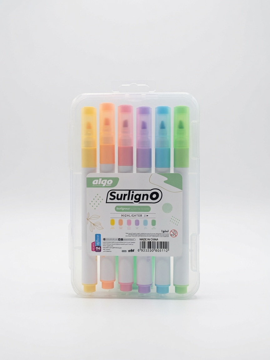 Surligneurs Pastel SurlignO  | Pochette de 6 Feutres Surligneurs Ergonomiques