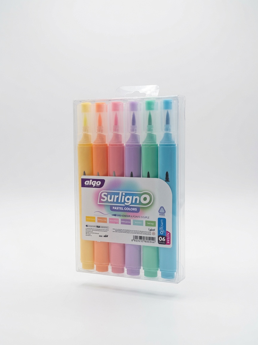 Surligneurs Pastel Pointe Pinceau SurlignO | Étui de 6 Feutres Surligneurs Souples