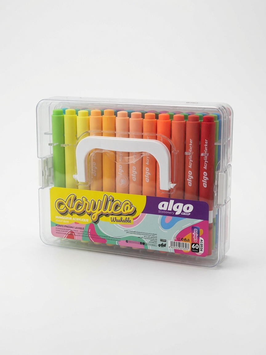 Marqueurs Acryliques Acrylico Washable Algo | Boîte de 60 Pièces