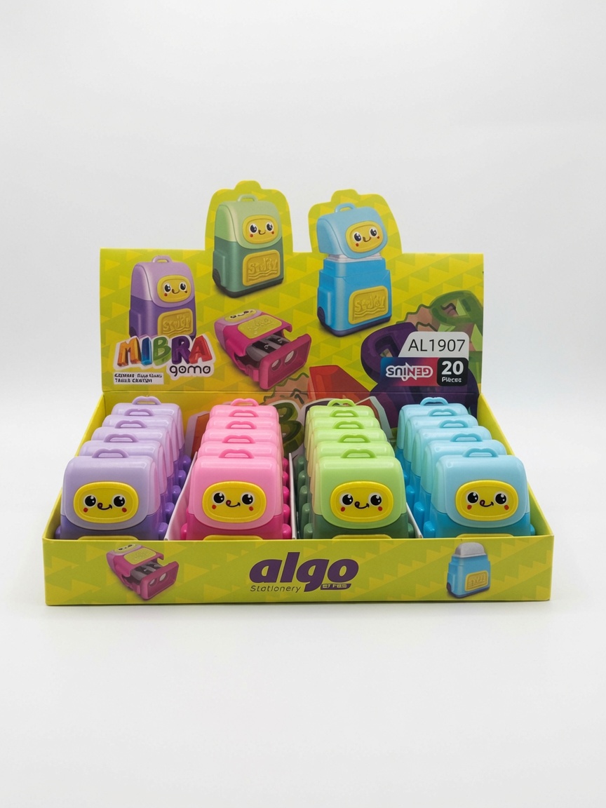 Taille-Crayon 2 Trous avec Gomme Sac à Dos Mibra Goma