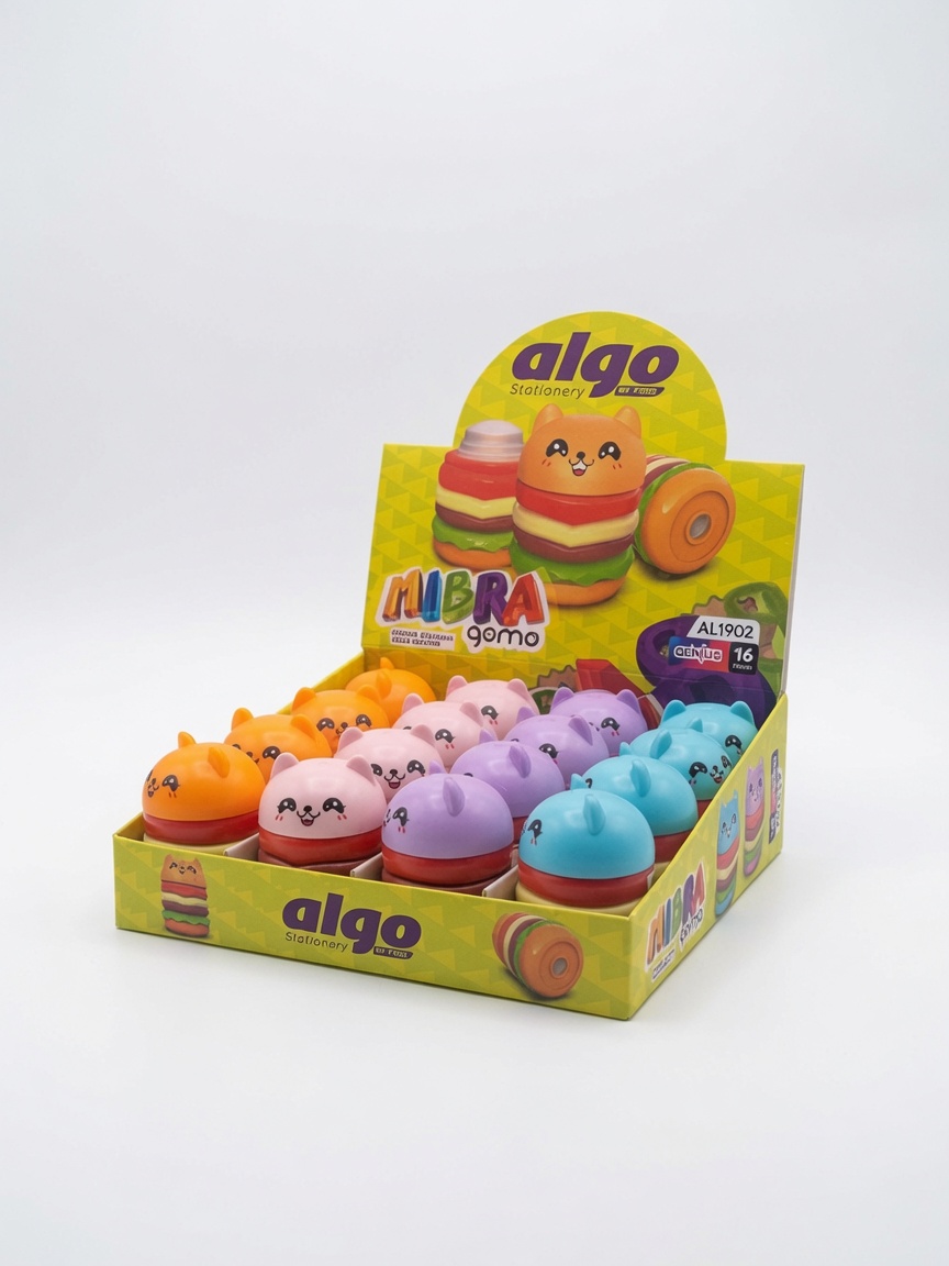Gomme Taille-Crayon Burger Chat Algo | Fournitures Fantaisie