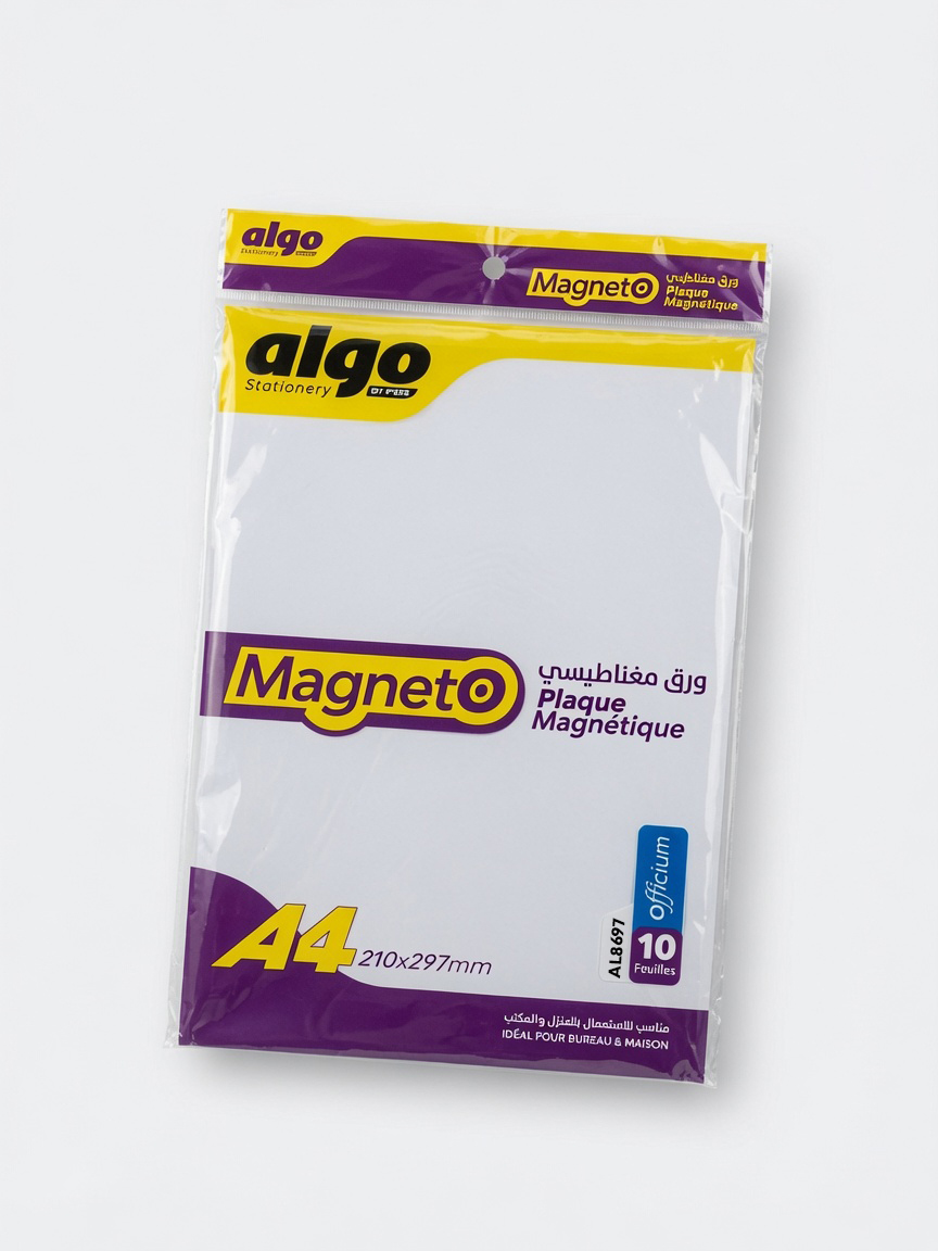 Plaque Magnétique Blanc A4 Algo MagnetO  pour Bureau & Maison