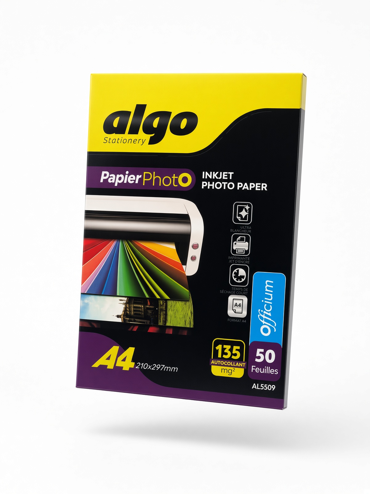 Papier Photo Autocollant A4 135g Algo 50 Feuilles
