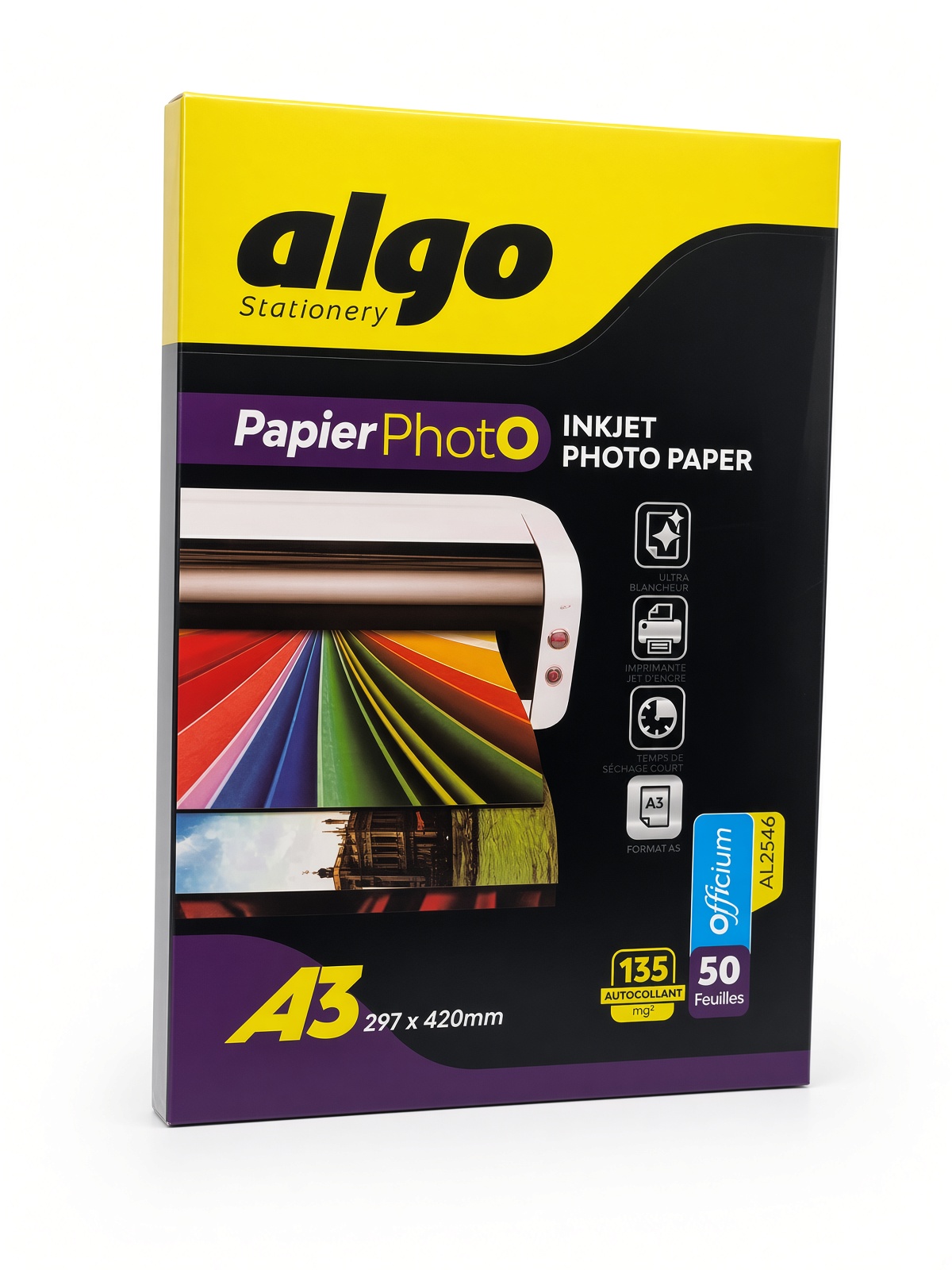 Papier Photo Autocollant A3 135g Algo 50 Feuilles