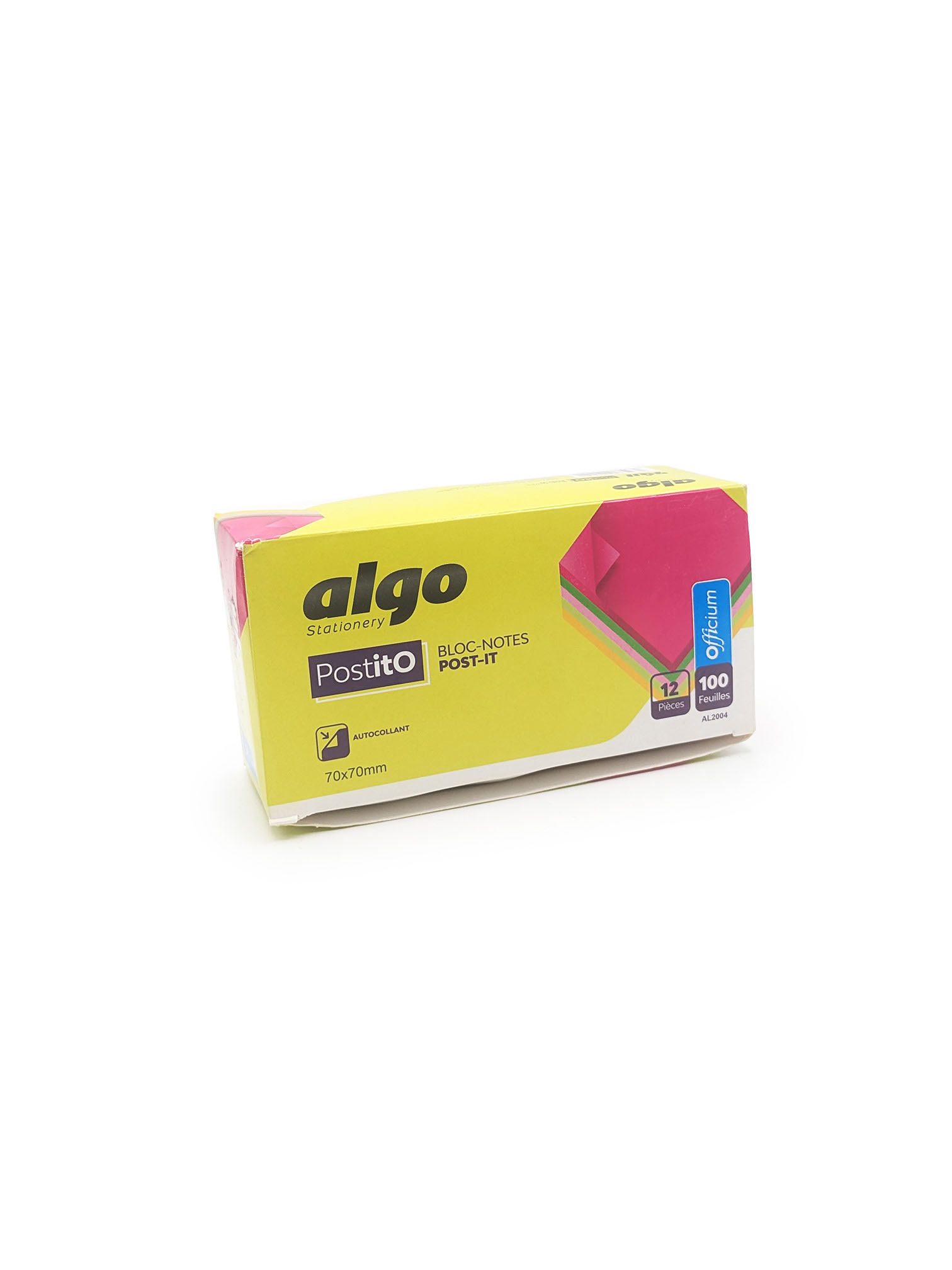 Bloc-notes autocollant Algo PostitO – 12 blocs de 100 feuilles