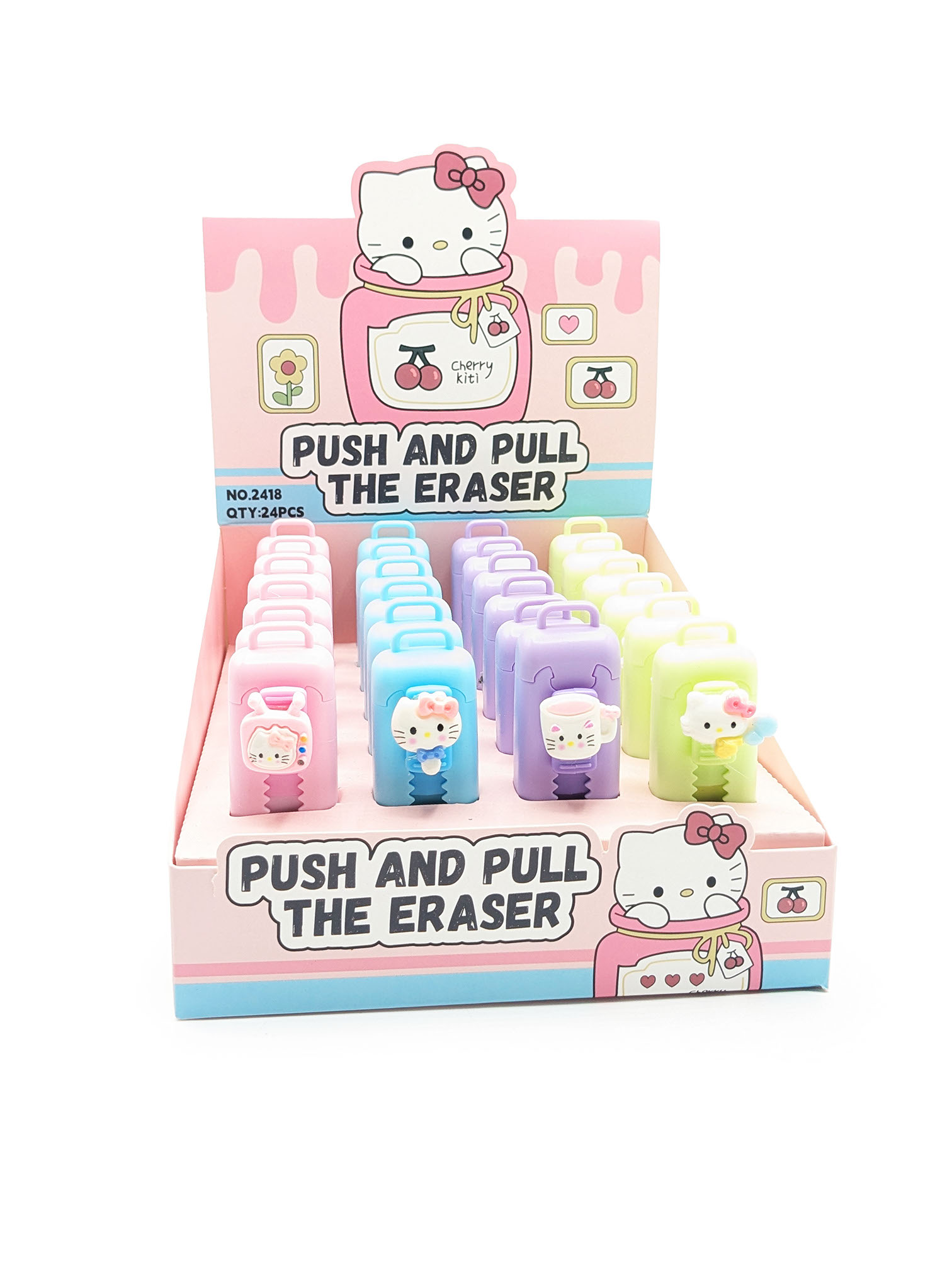 Gomme push and pull Hello Kitty – lot de 24