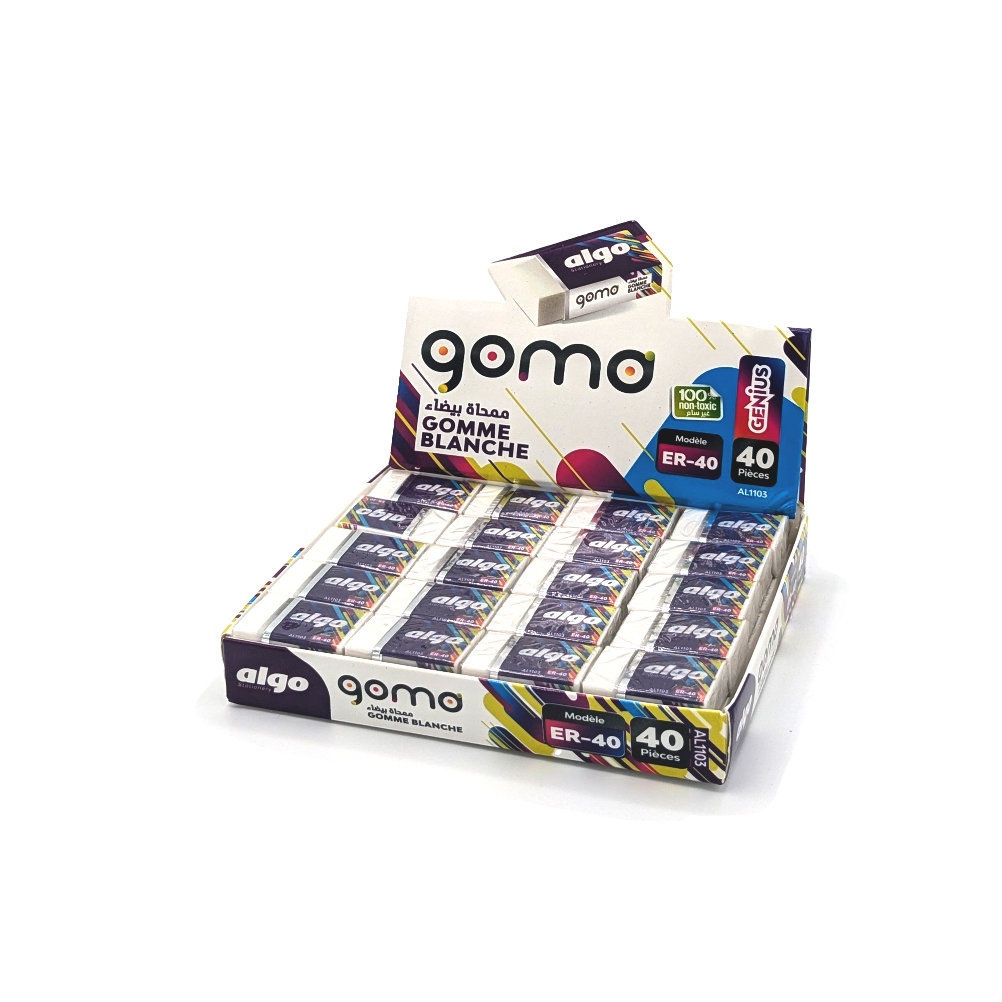 Gomme blanche Algo Gomo ER-40 – boîte de 40