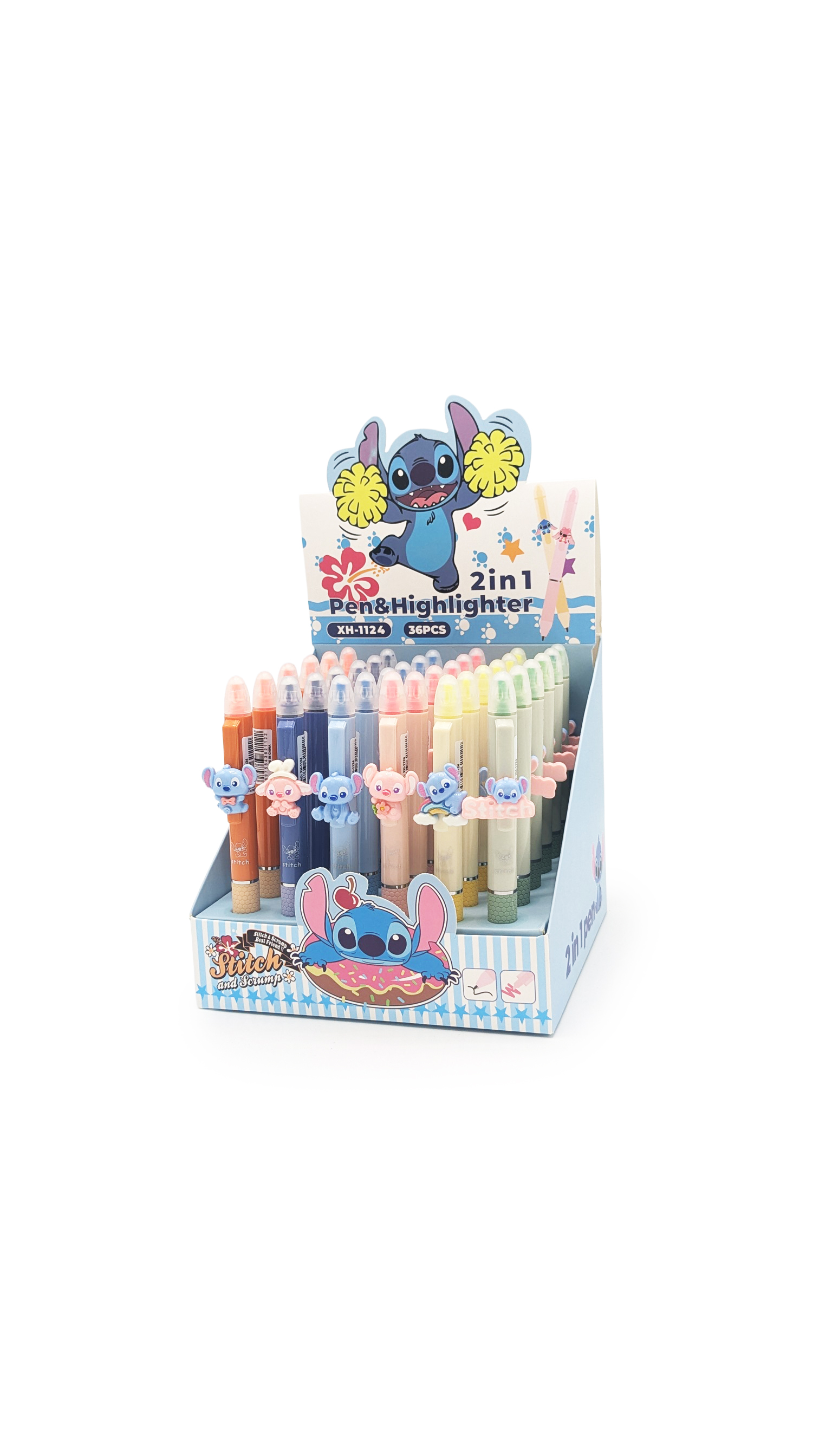 Stylo 2-en-1 surligneur et stylo bille – boîte de 36