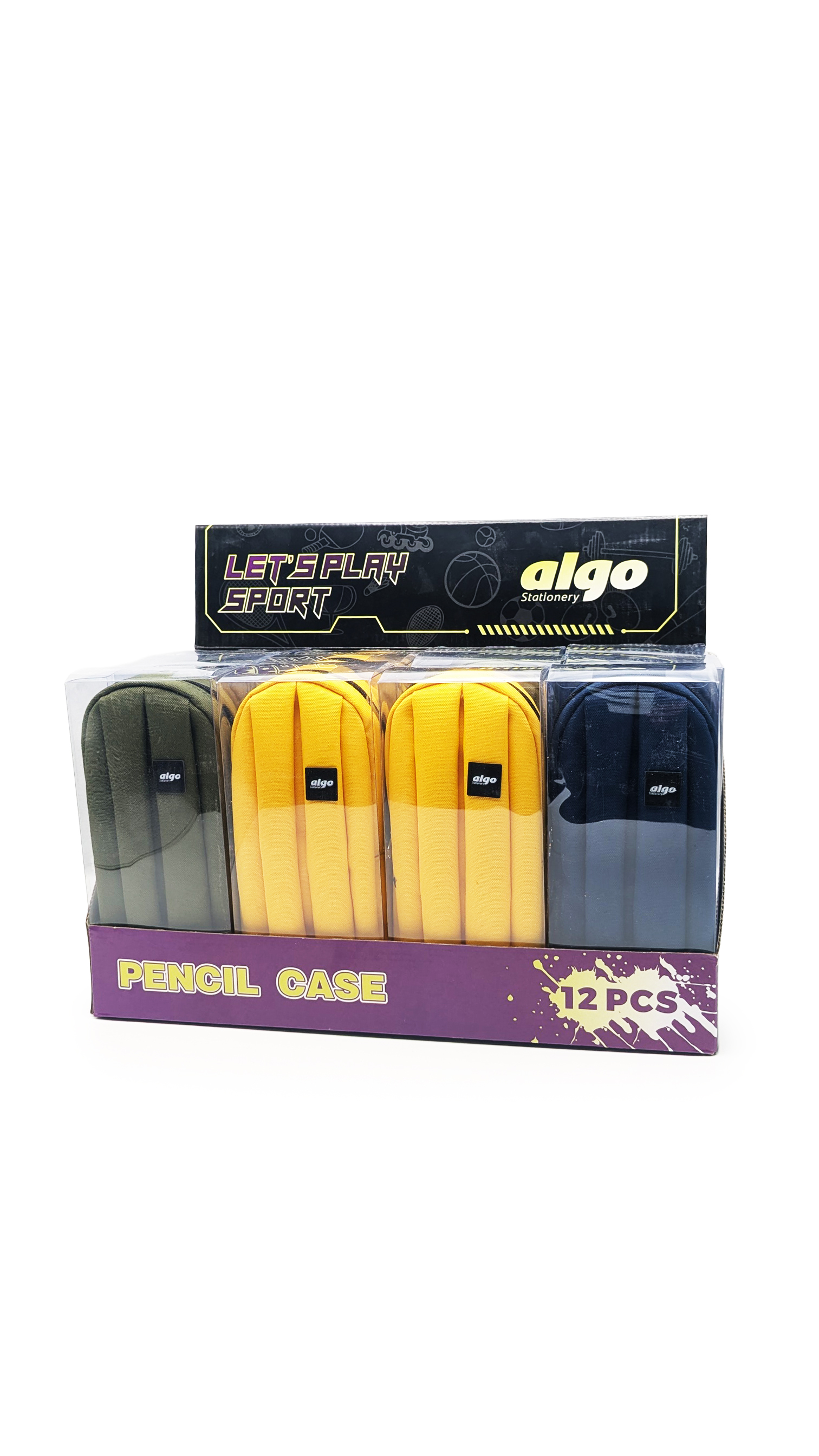 Trousse scolaire unie Algo sporty– boîte de 12