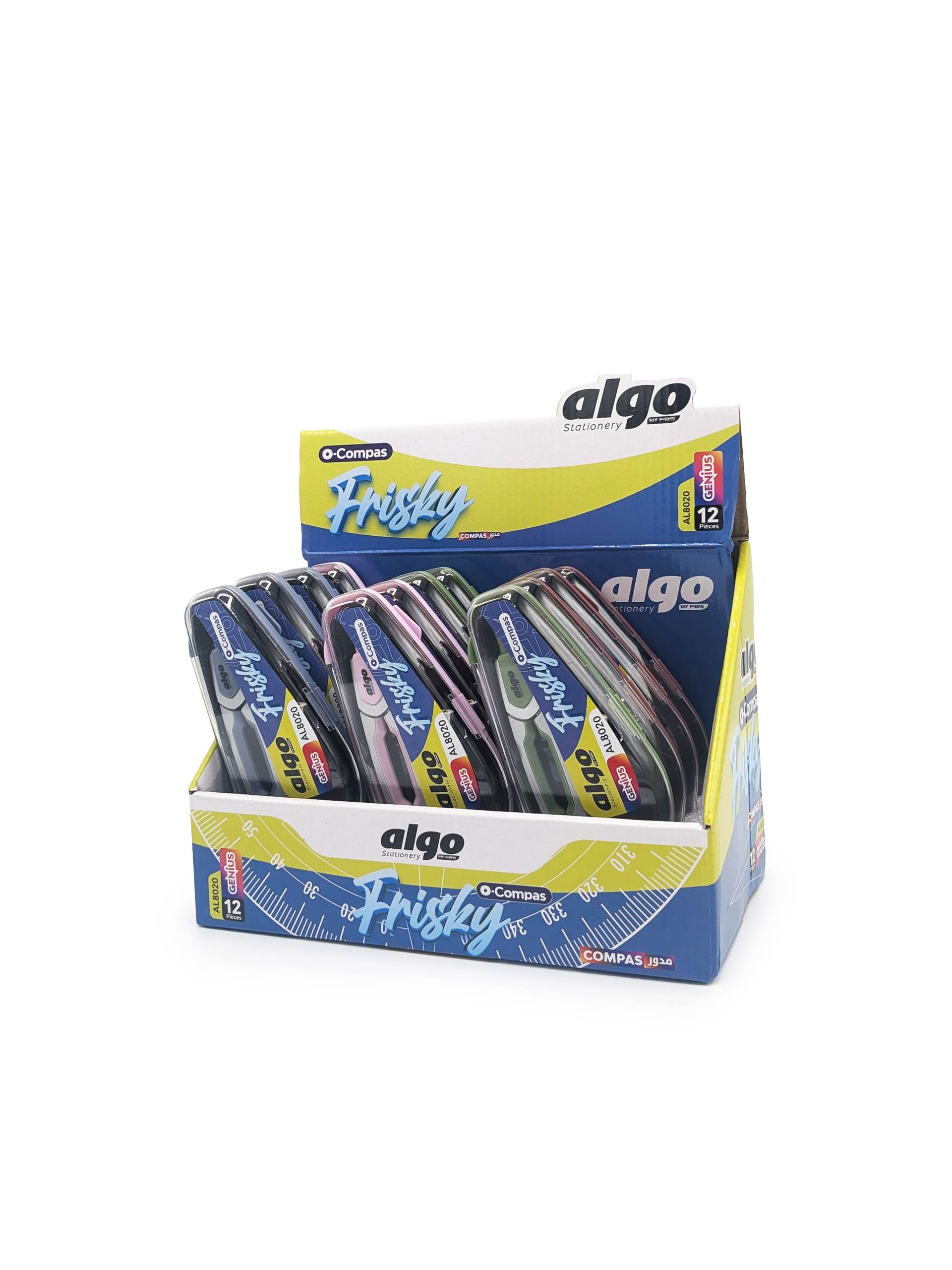 Compas scolaire Frisky Algo – boîte de 12