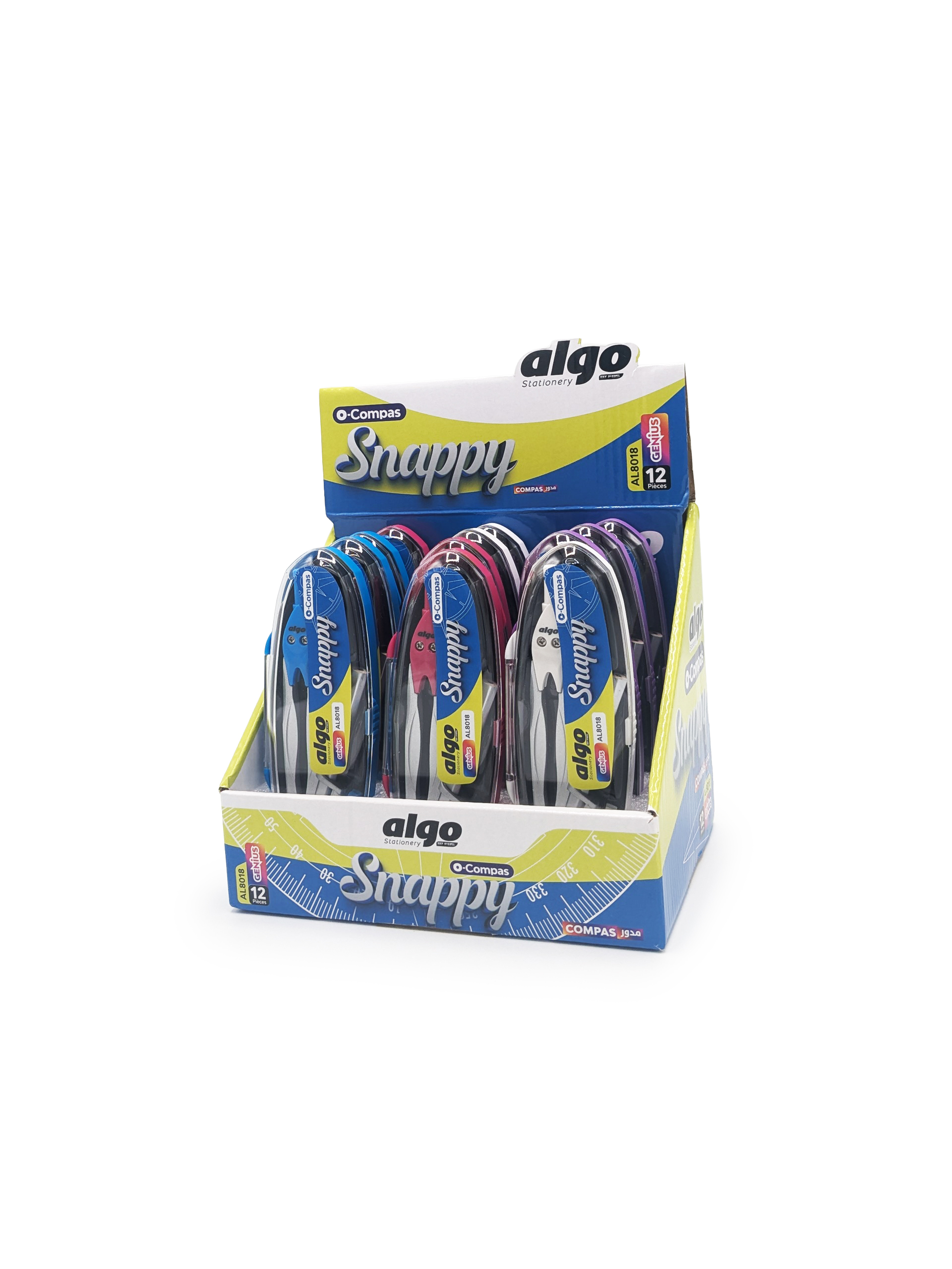 Compas scolaire Snappy Algo – boîte de 12