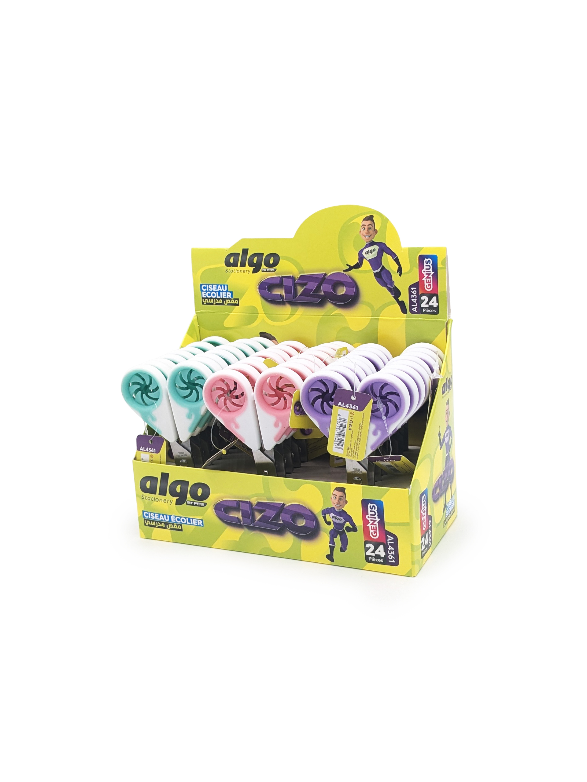 Ciseaux scolaires Algo CIZO – boîte de 24