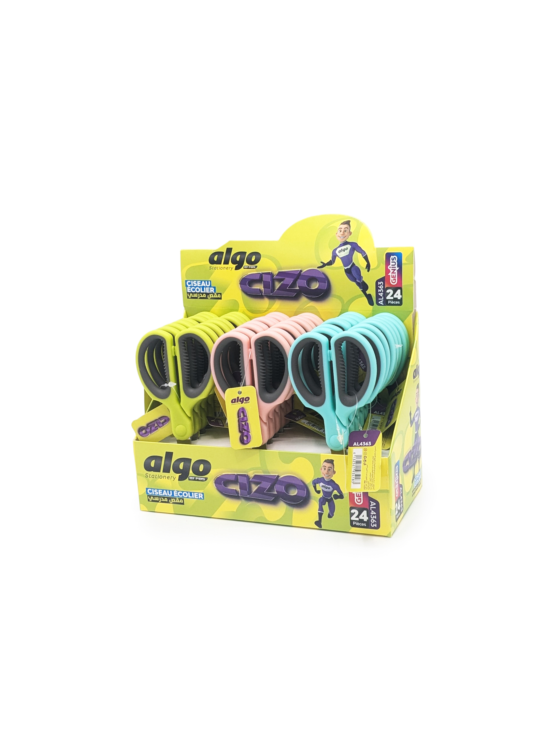 Ciseaux scolaires Algo CIZO – boîte de 24