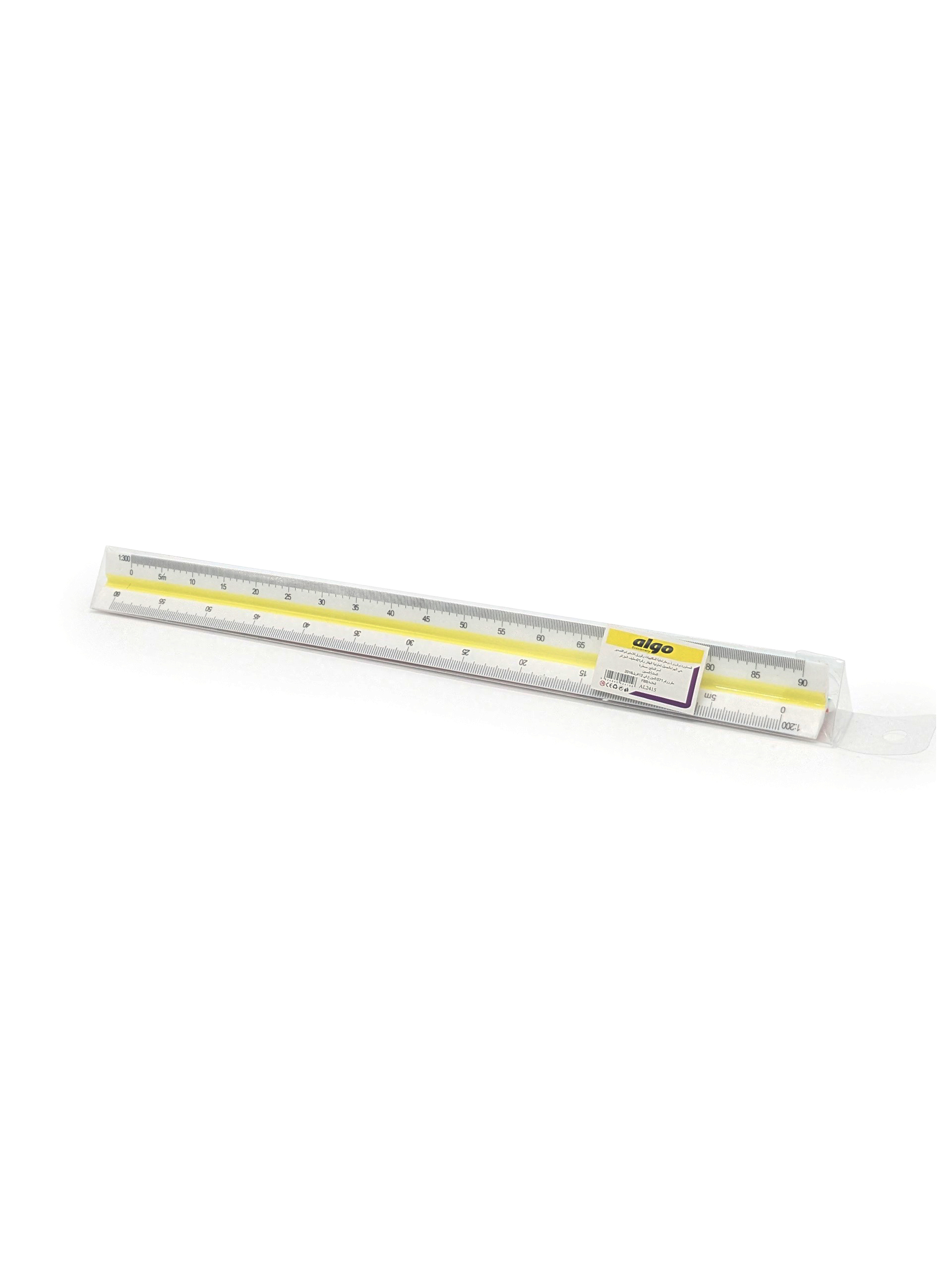 Règle en plastique graduée triangulaire Algo 30 cm