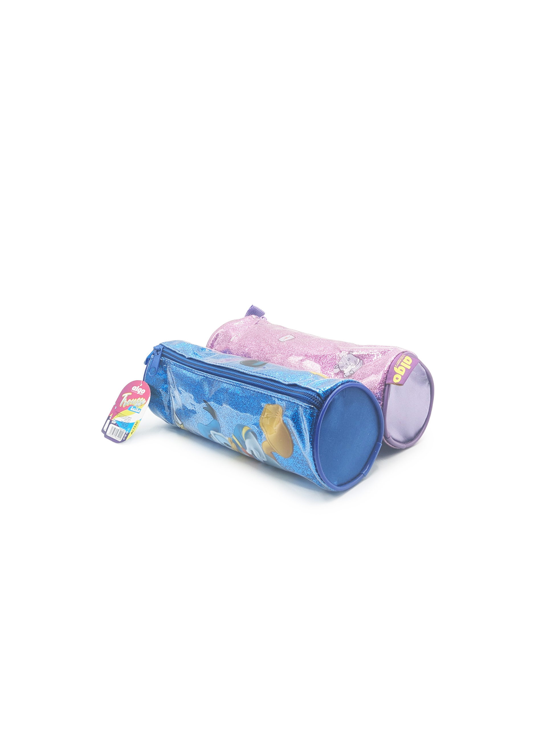 Trousse scolaire ronde brillante – assortiment