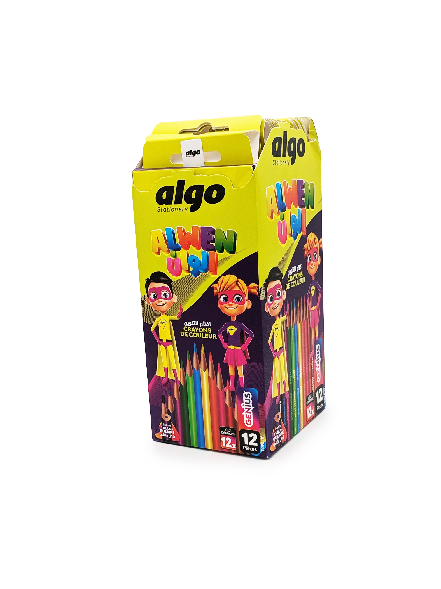Crayons de couleur Algo Alwen – étui de 12
