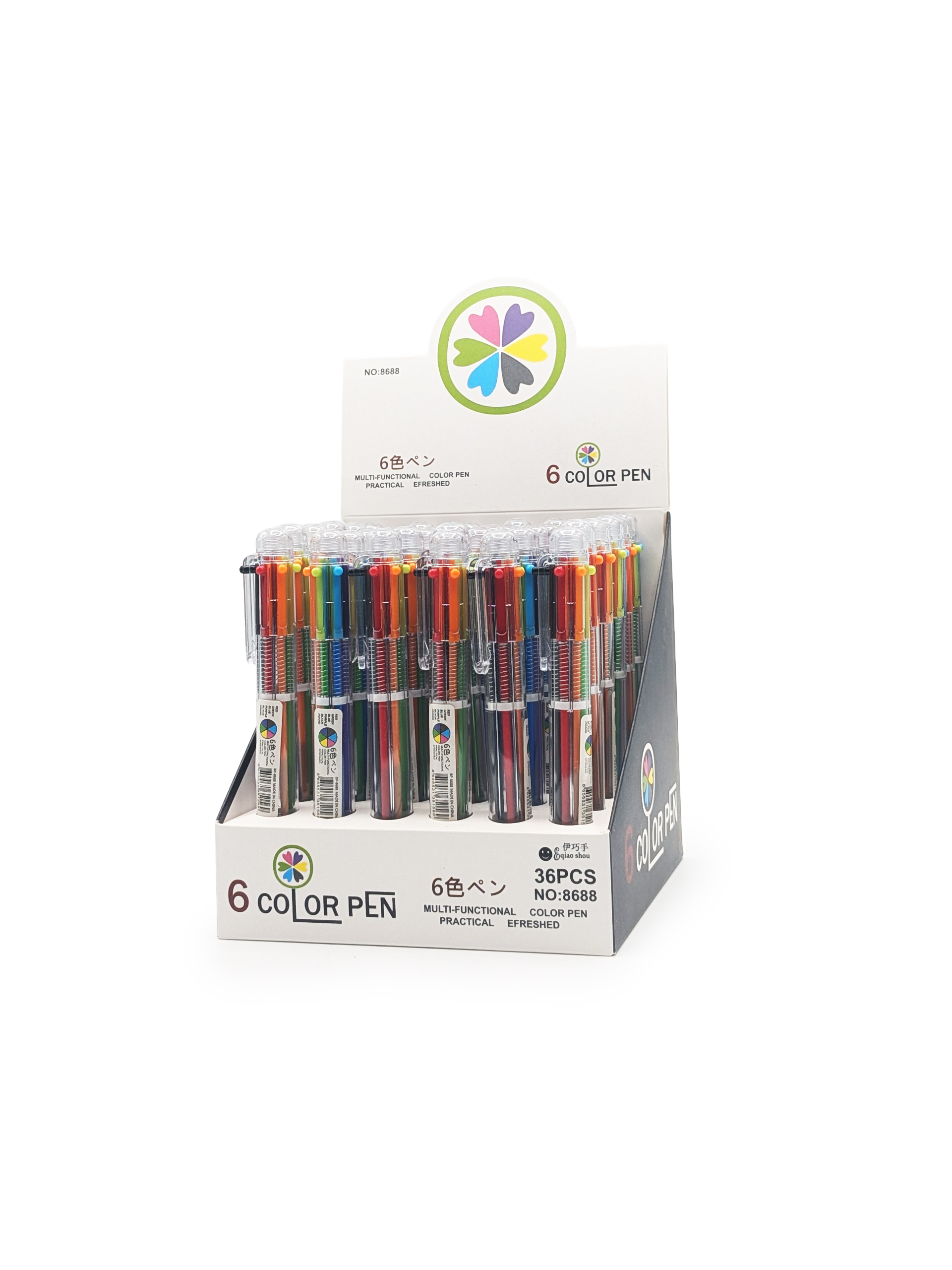 Stylo multicolore 6 couleurs – boîte de 36