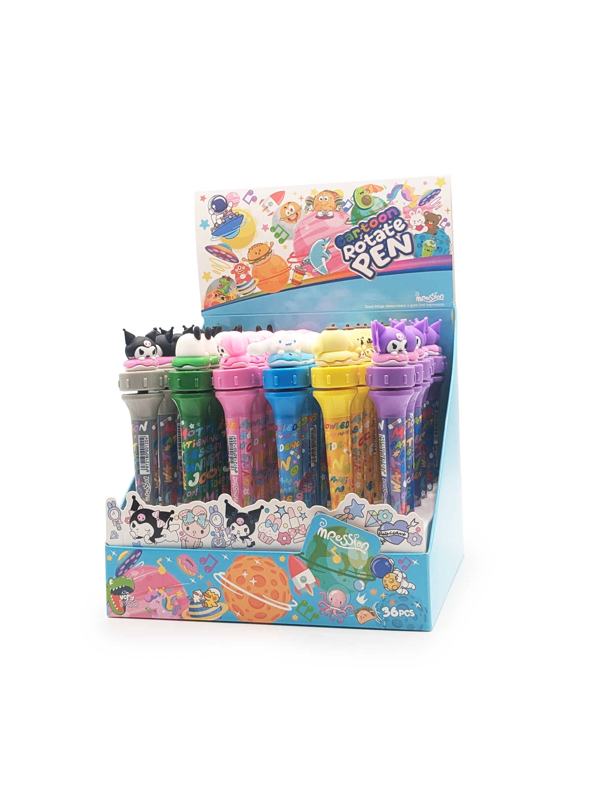 Stylo rotatif fantaisie – boîte de 36