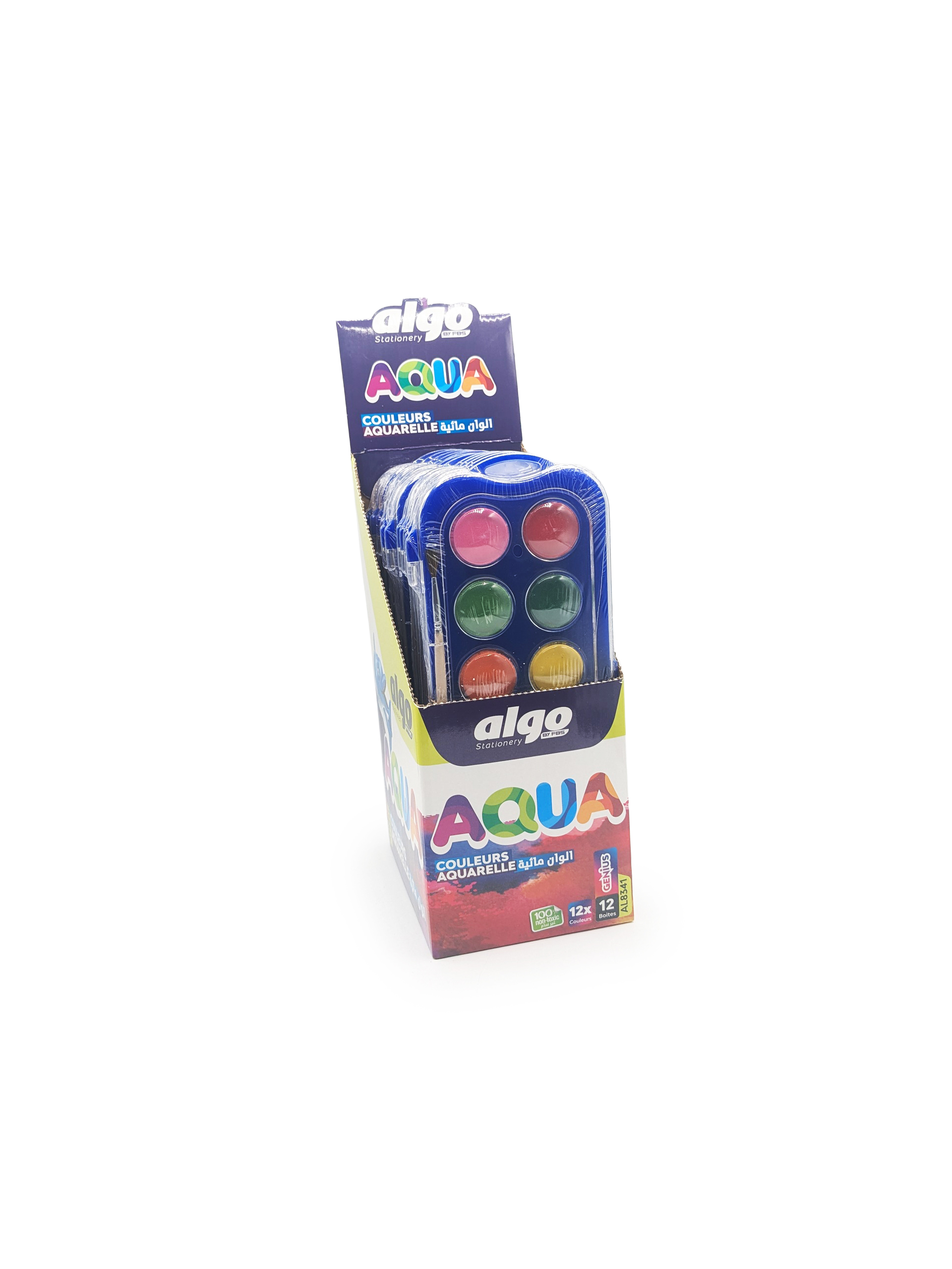 Palette aquarelle Algo Aqua 12 couleurs – boîte de 12