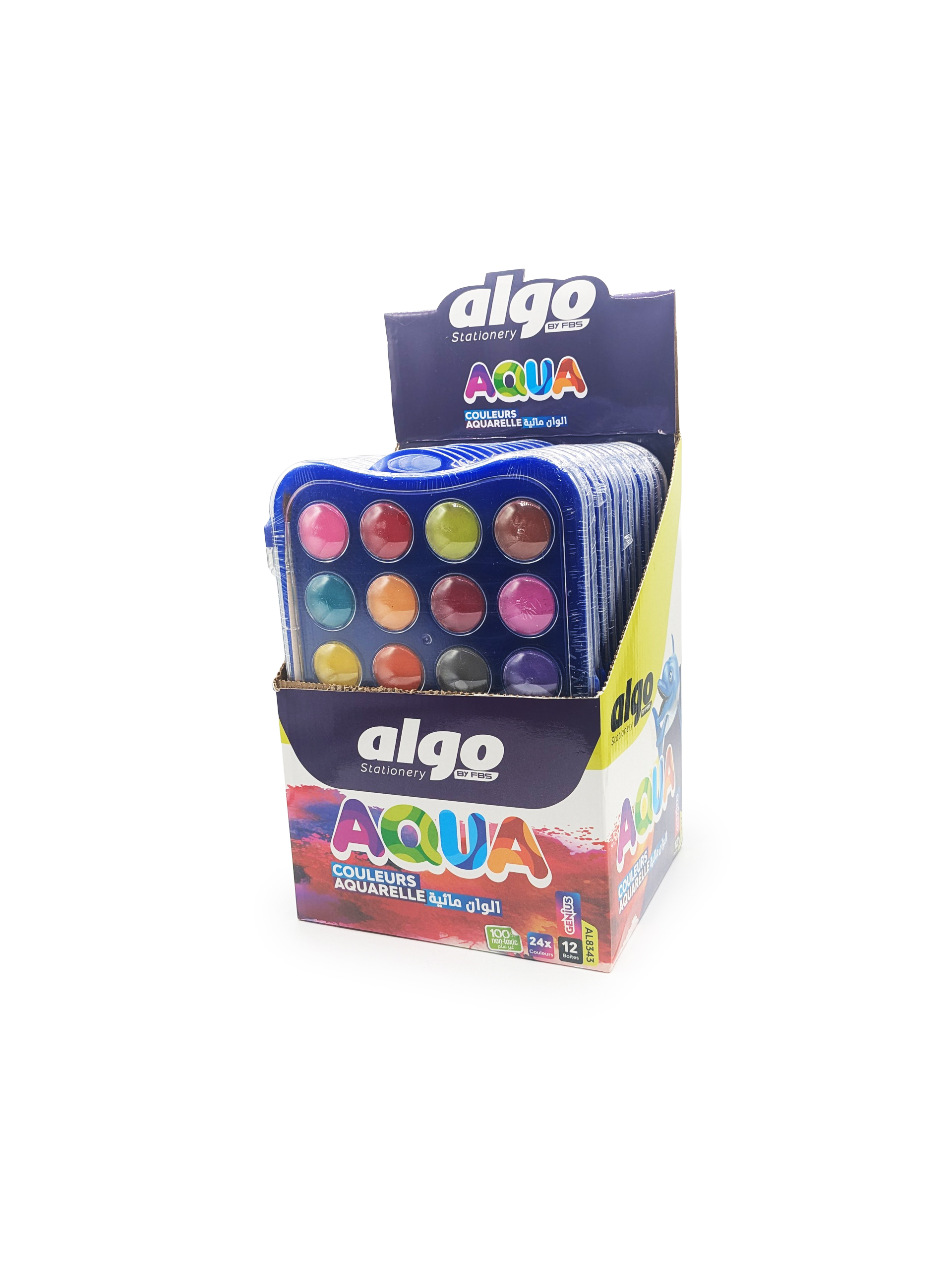 Palette aquarelle Algo Aqua 24 couleurs – boîte de 12