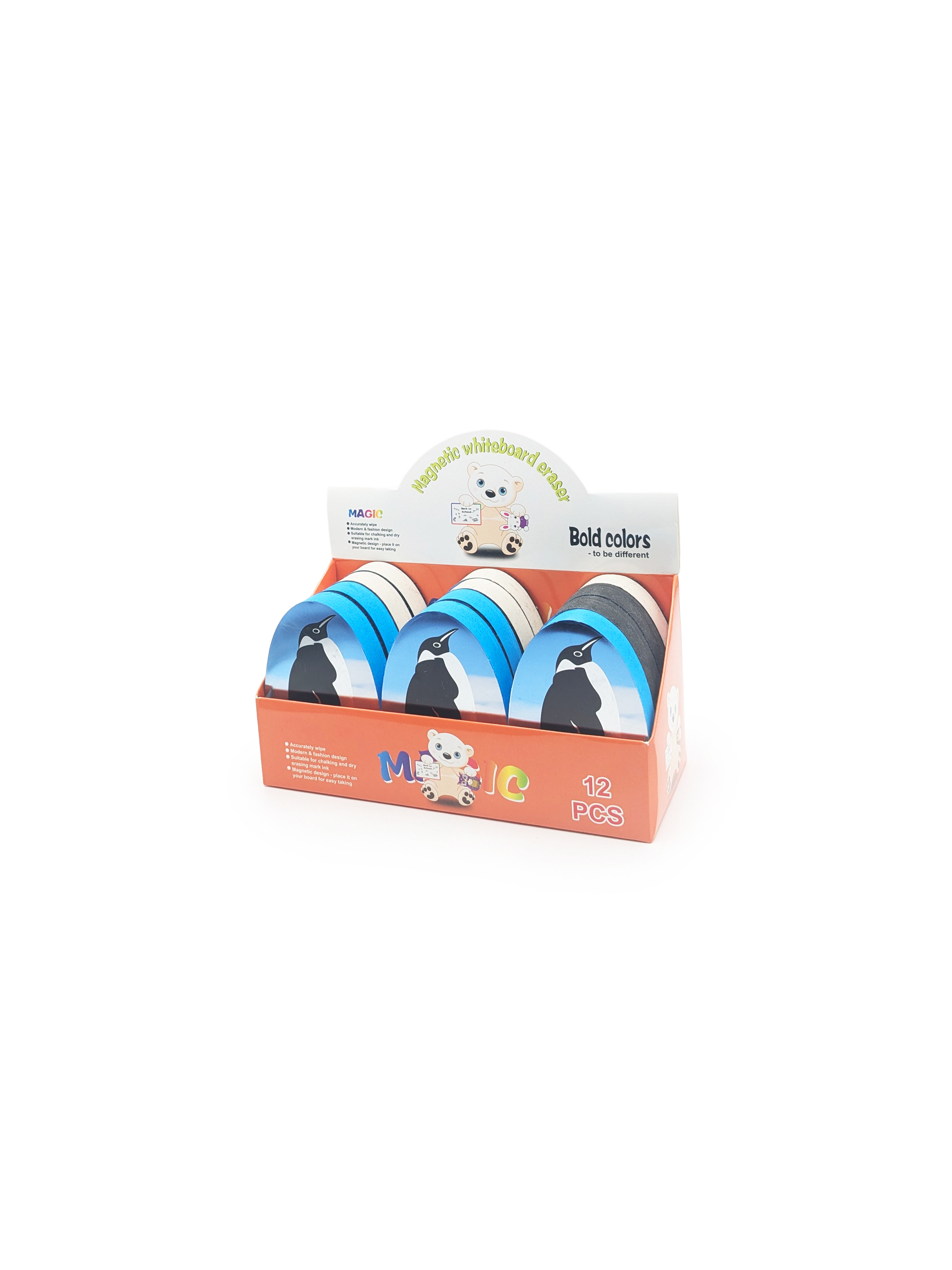 Brosse magnétique tableau blanc Magic – lot de 12