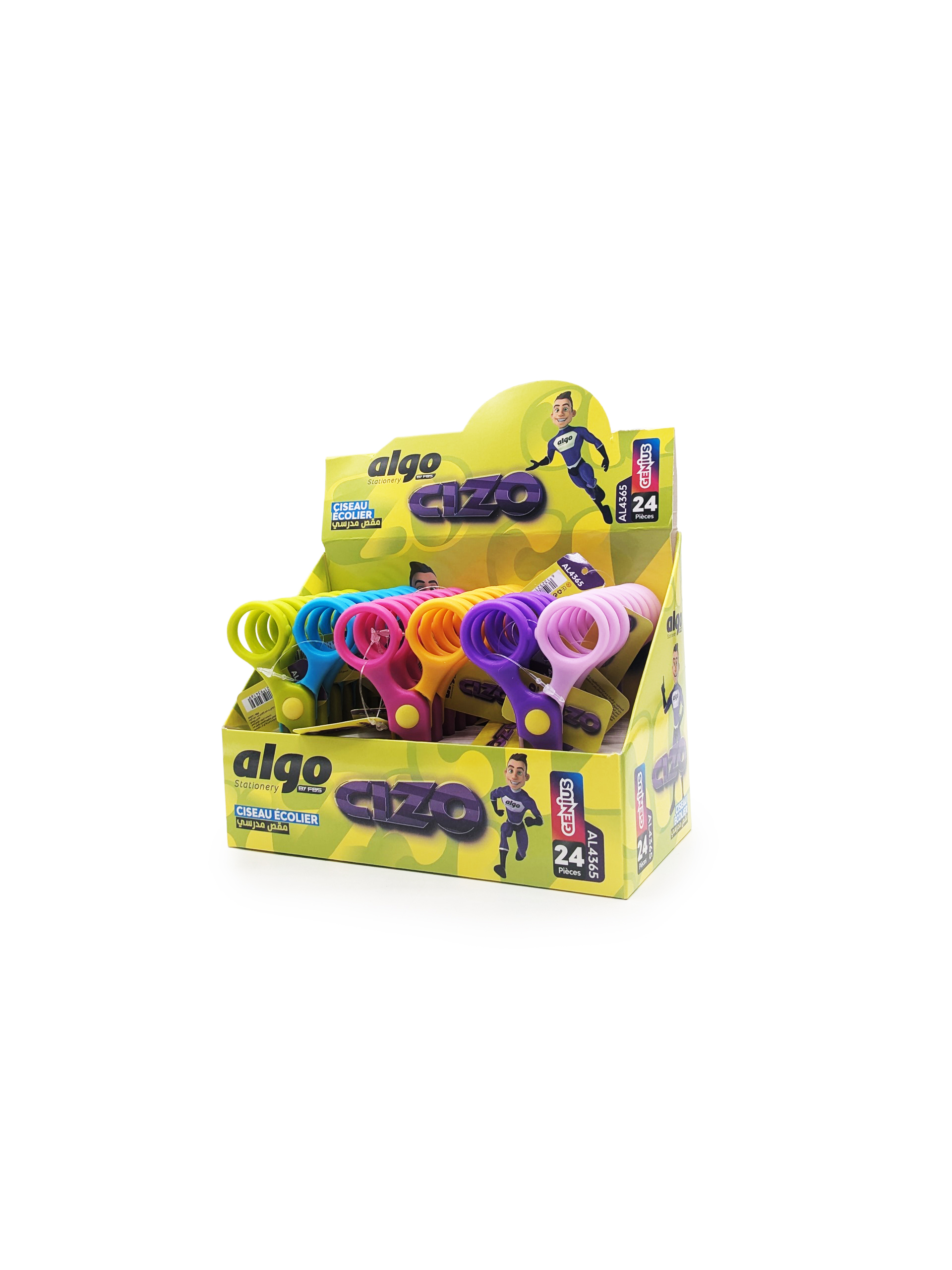 Ciseaux scolaires Algo CIZO – boîte de 24