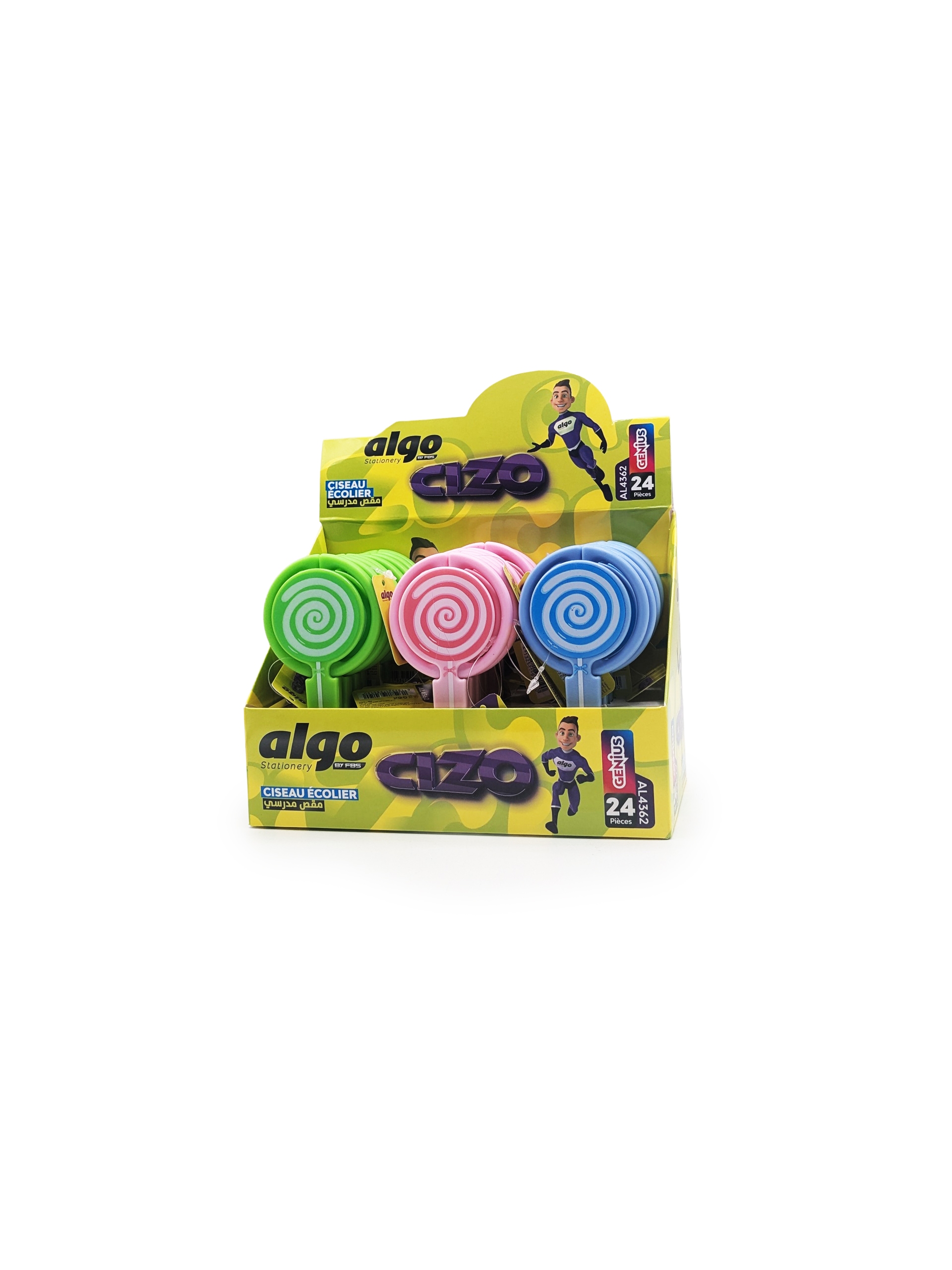 Ciseaux scolaires Algo CIZO – boîte de 24