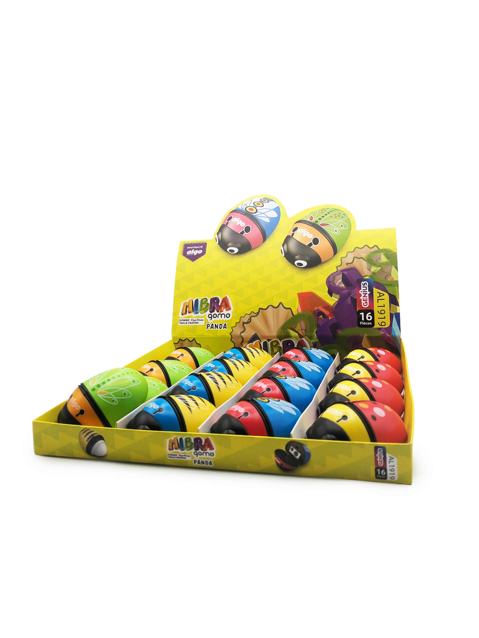 Taille-crayon gomme Mibra Goma Panda – boîte de 16