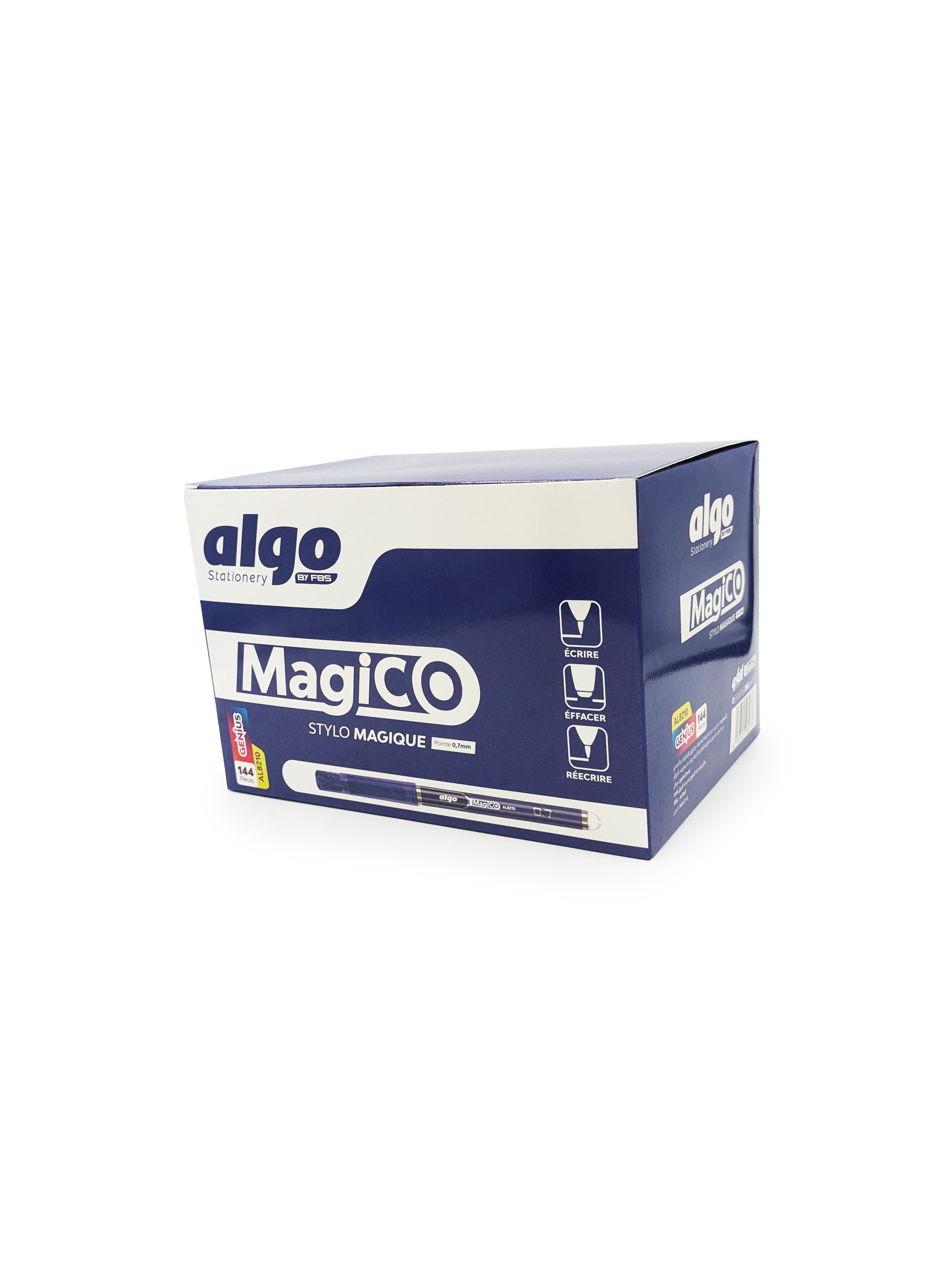 Stylo magique effaçable bleu Algo Magico – étui de 12