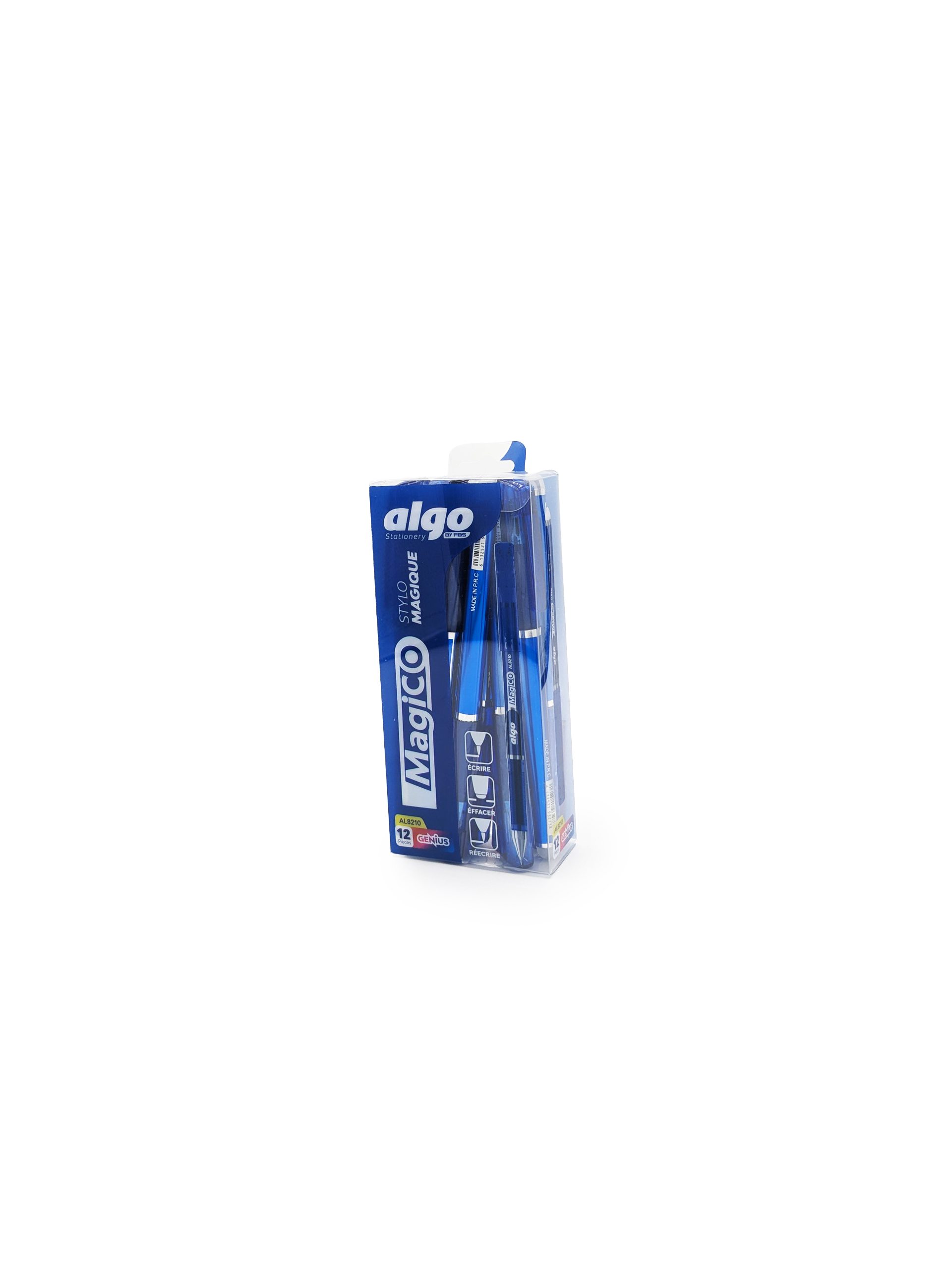 Stylo magique effaçable bleu Algo Magico – étui de 12